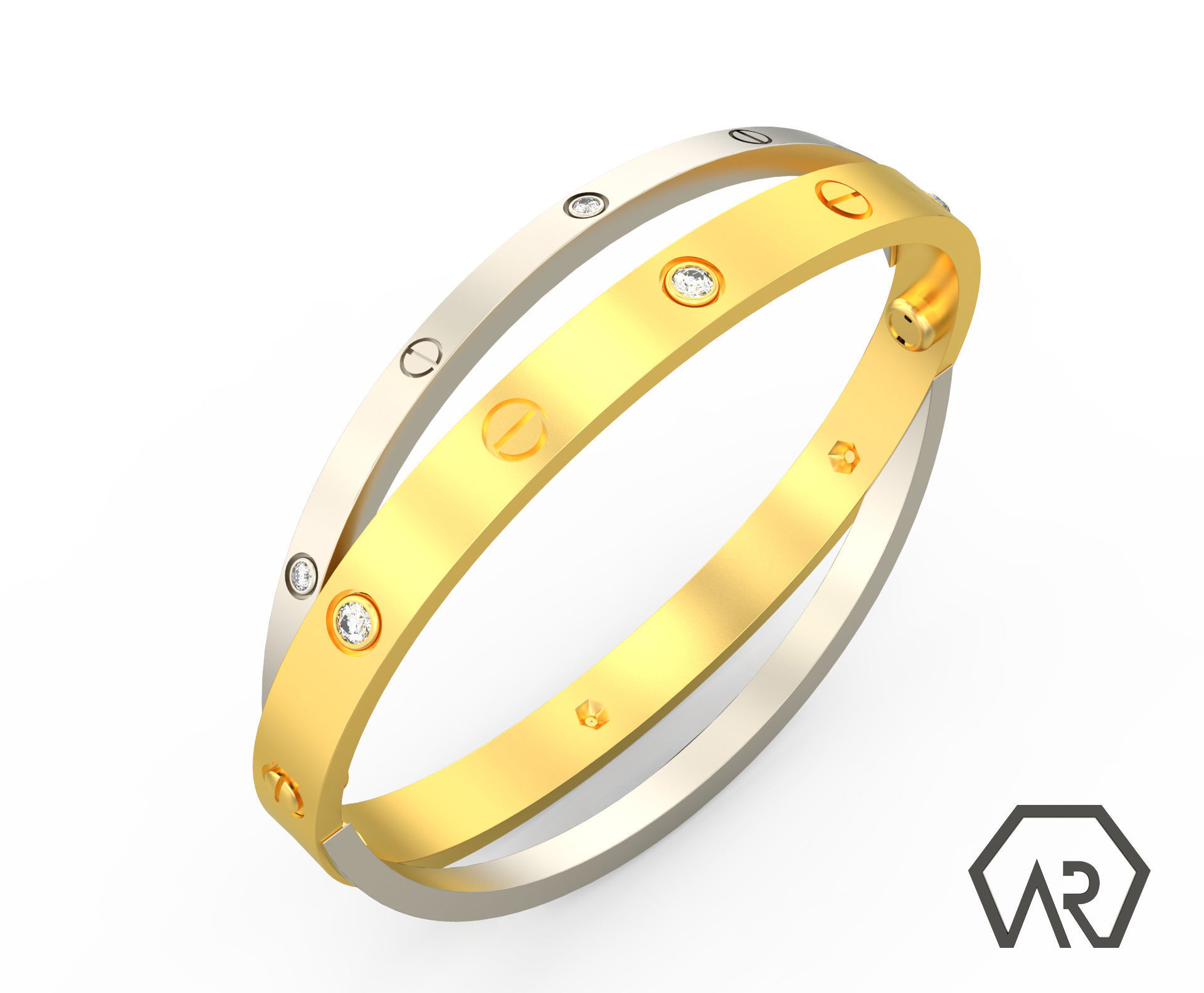 Woman Bracelet 3D print model D35 3D print model_1