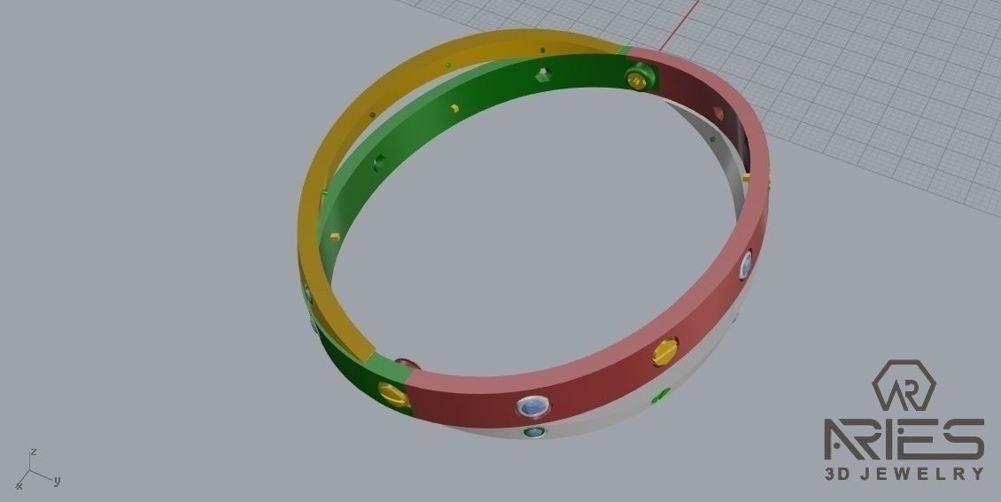 Woman Bracelet 3D print model D35 3D print model_11