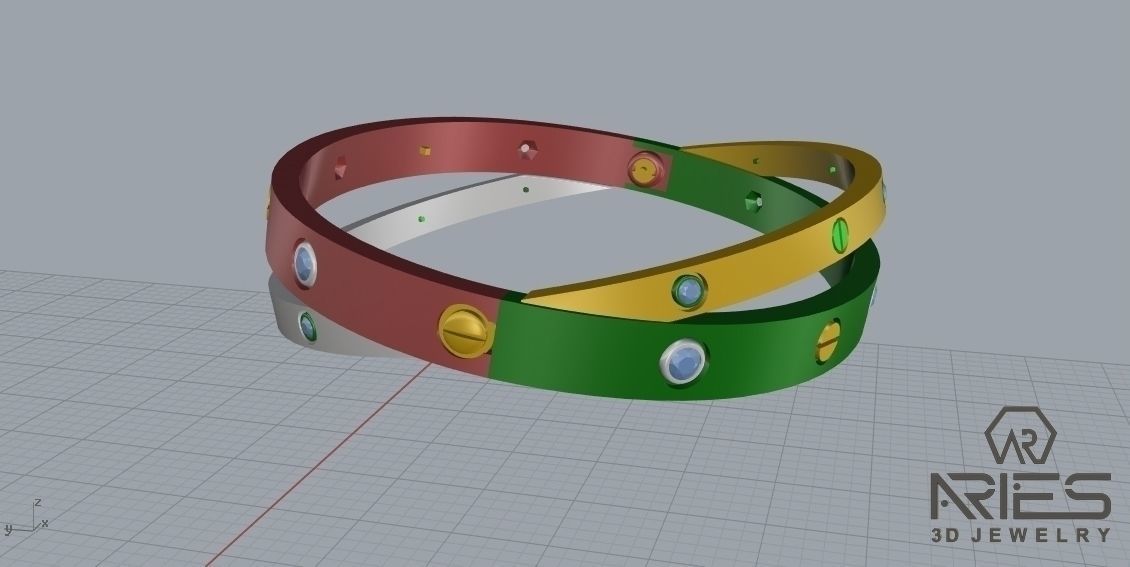 Woman Bracelet 3D print model D35 3D print model_9