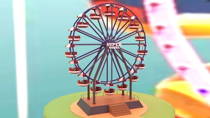 Ferris Wheel  Low-poly 3D model 2