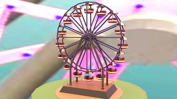 Ferris Wheel  Low-poly 3D model 7
