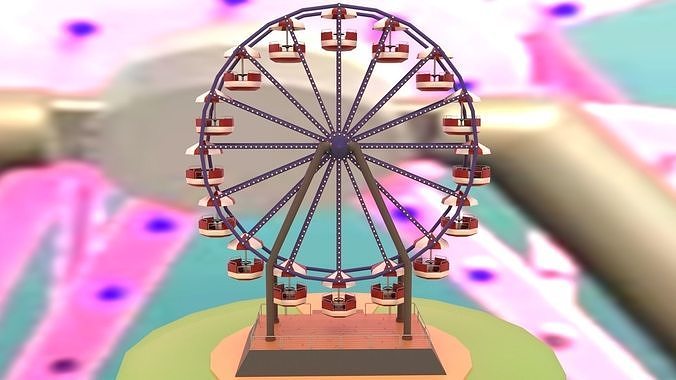 Ferris Wheel  Low-poly 3D model 6