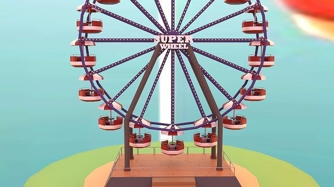 Ferris Wheel  Low-poly 3D model 3