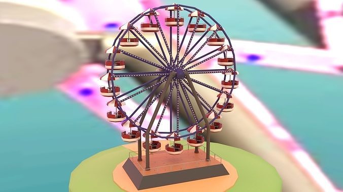 Ferris Wheel  Low-poly 3D model 5