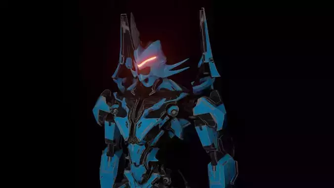 Gundam robot holding sword