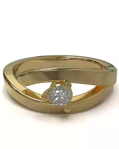 Solitaire bypass ring 3D print model
