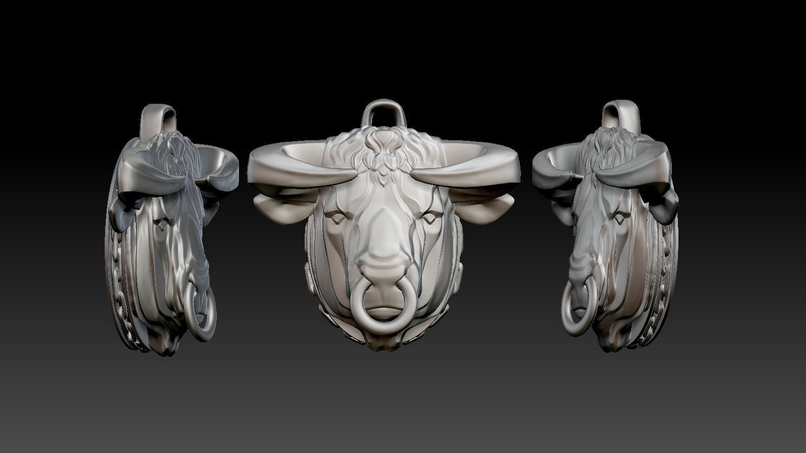 Pendant Taurus 3D print model_32
