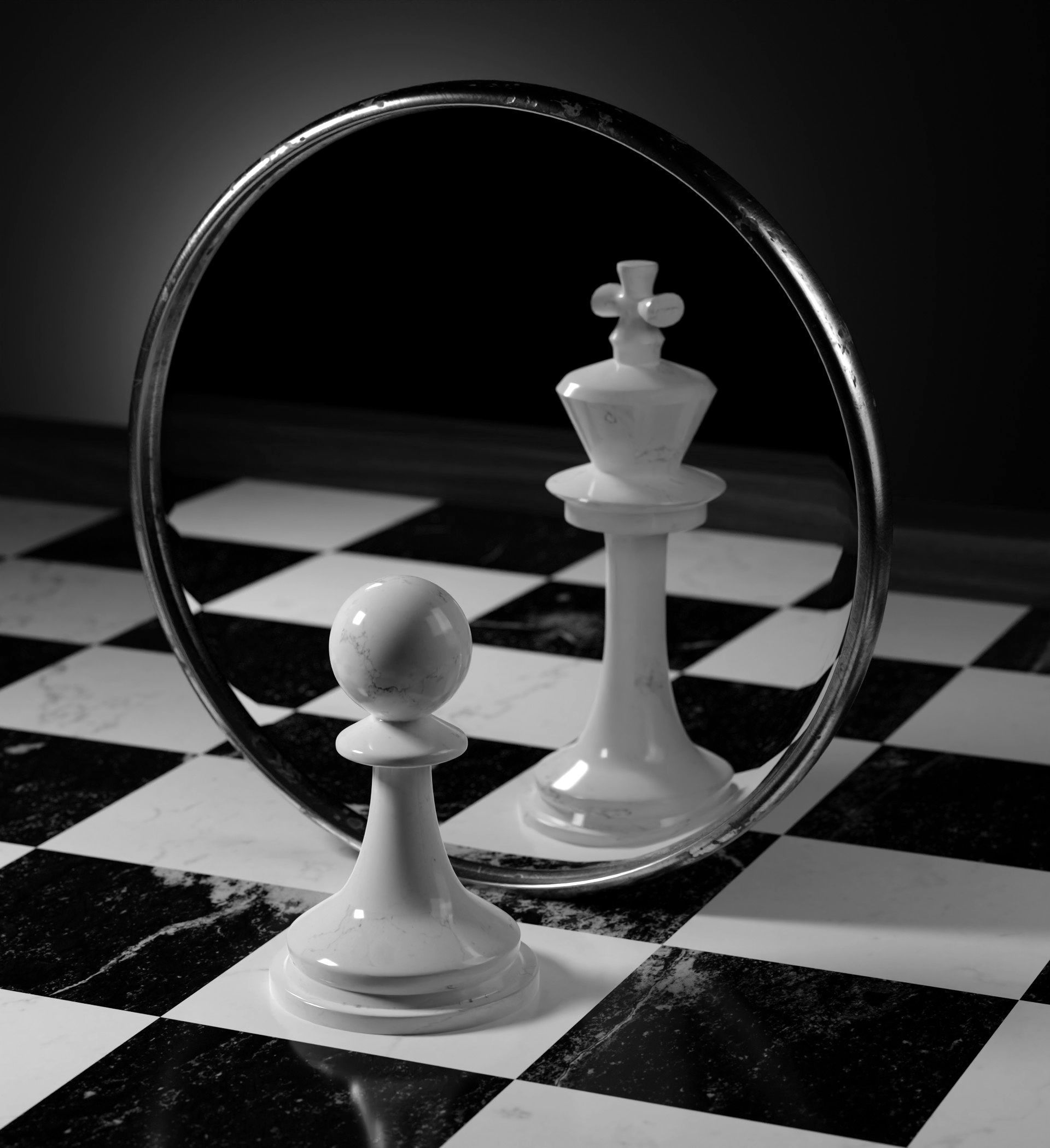 Realistic Chess Board Low-poly 3D model_1