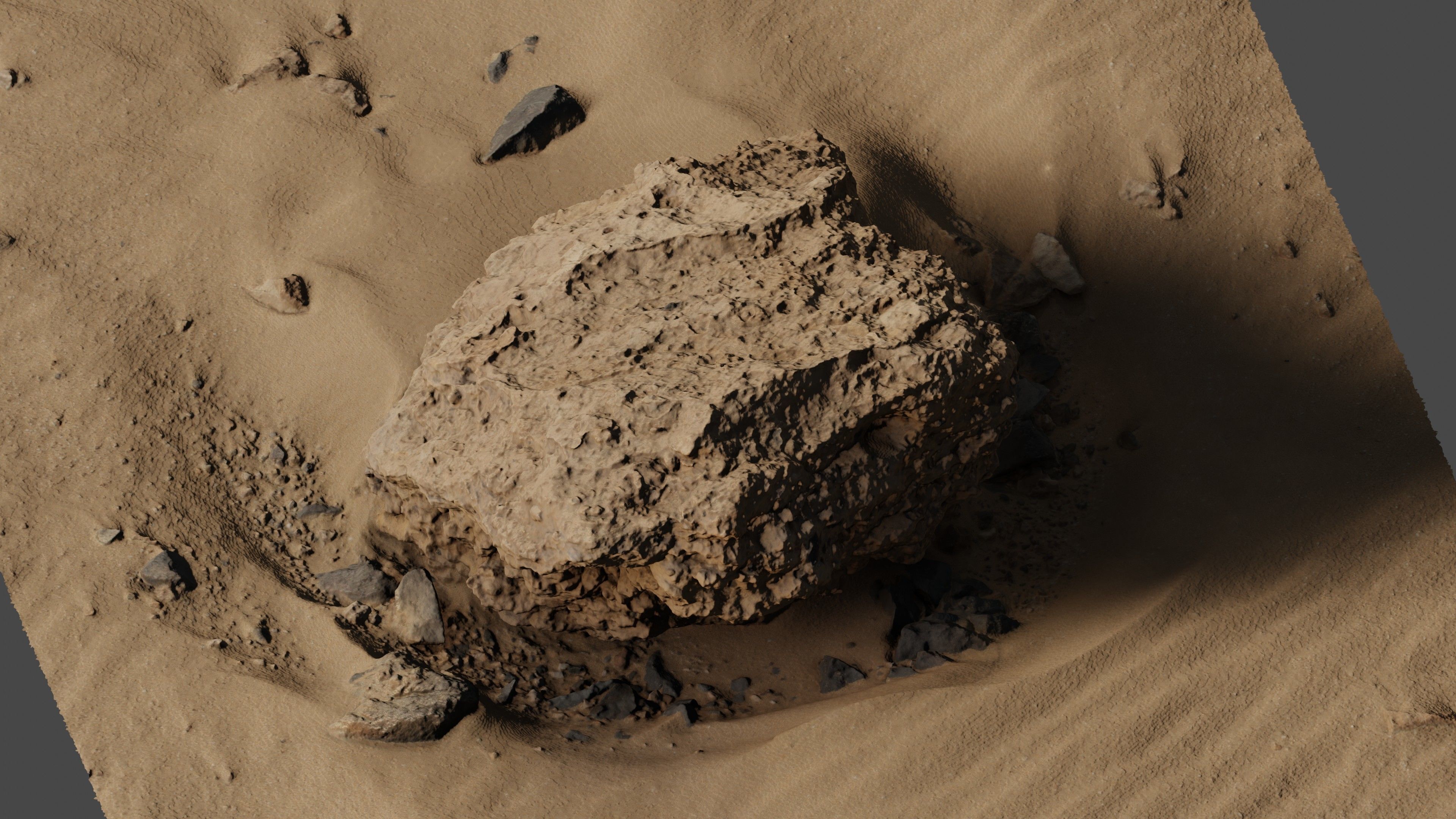 Rock24 rock in sand 3D model_6