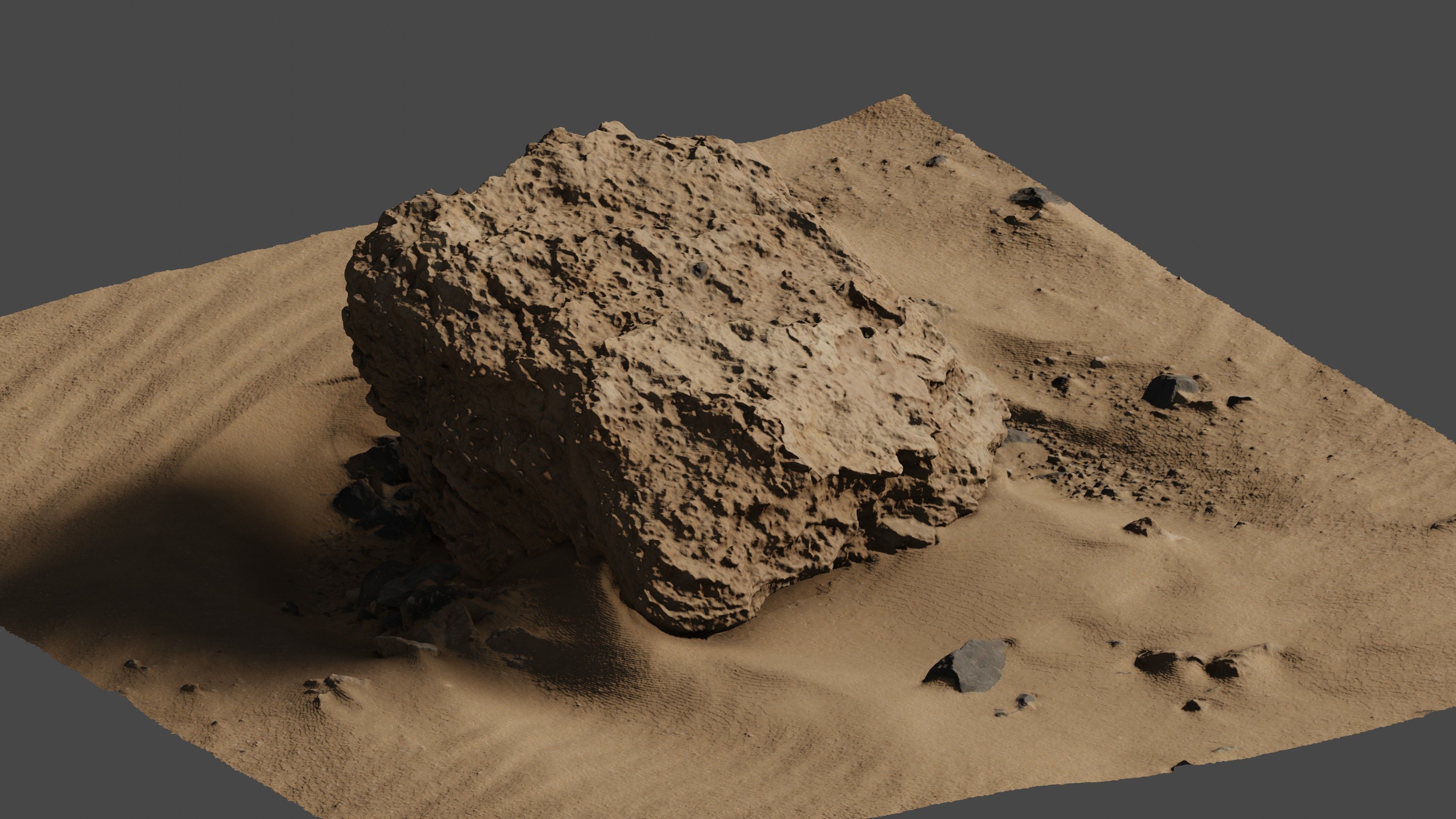 Rock24 rock in sand 3D model_22
