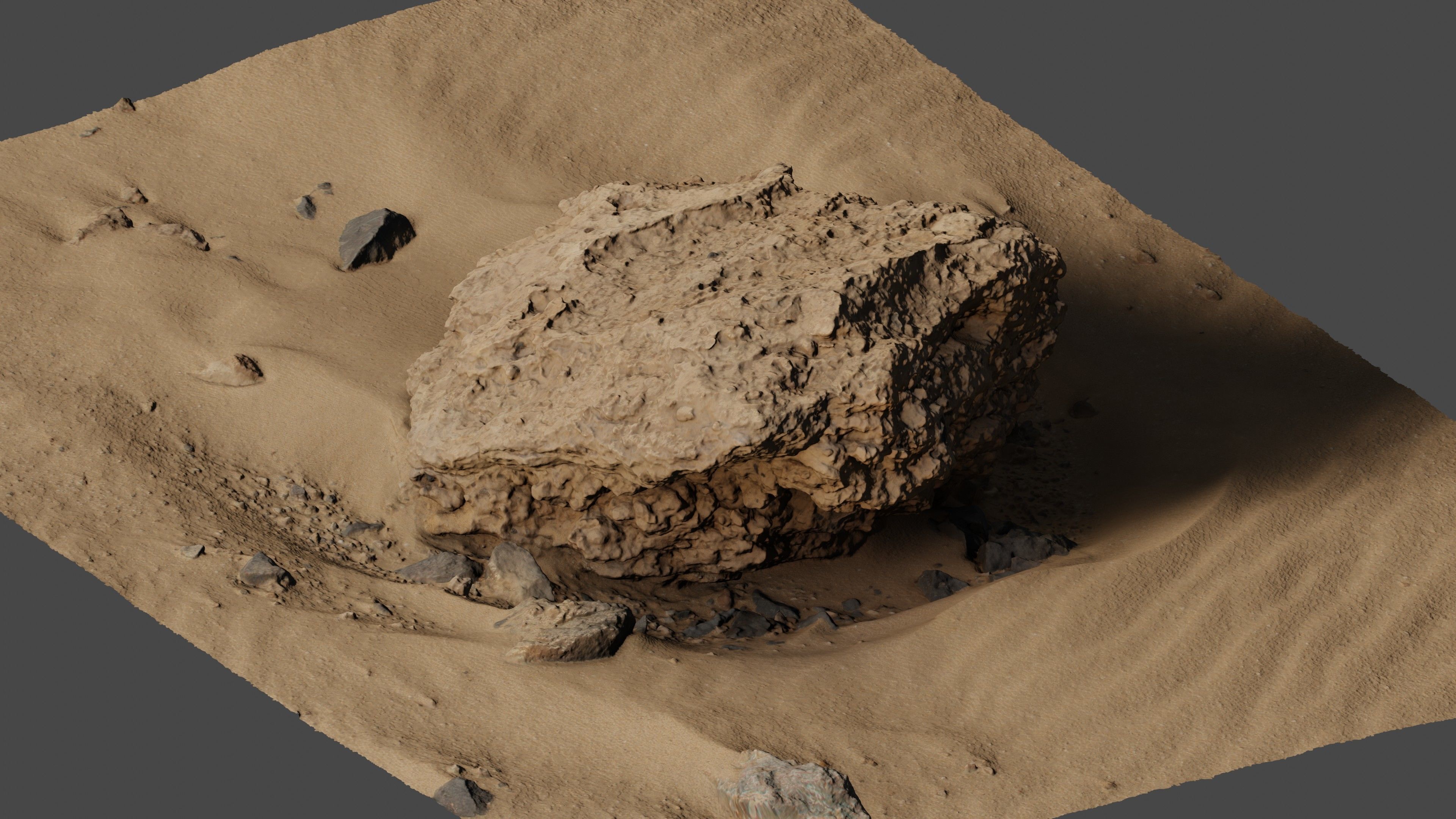 Rock24 rock in sand 3D model_2