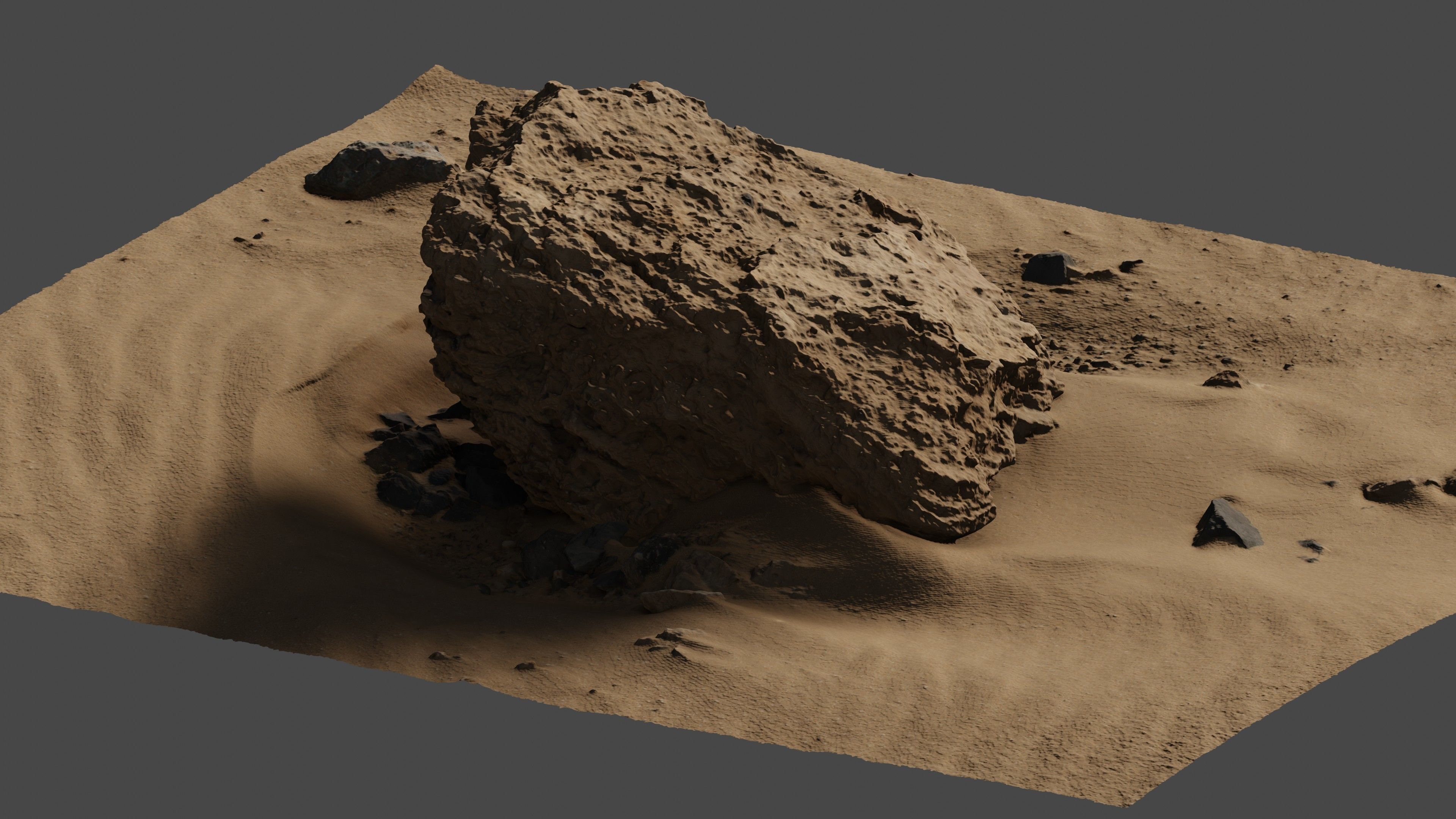 Rock24 rock in sand 3D model_10