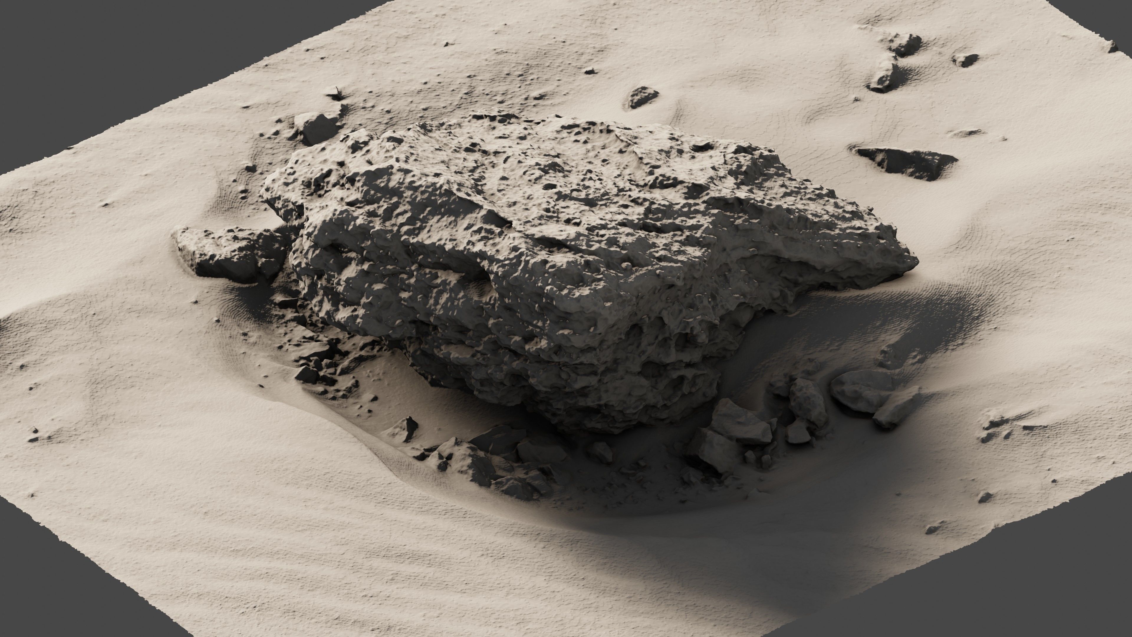 Rock24 rock in sand 3D model_3