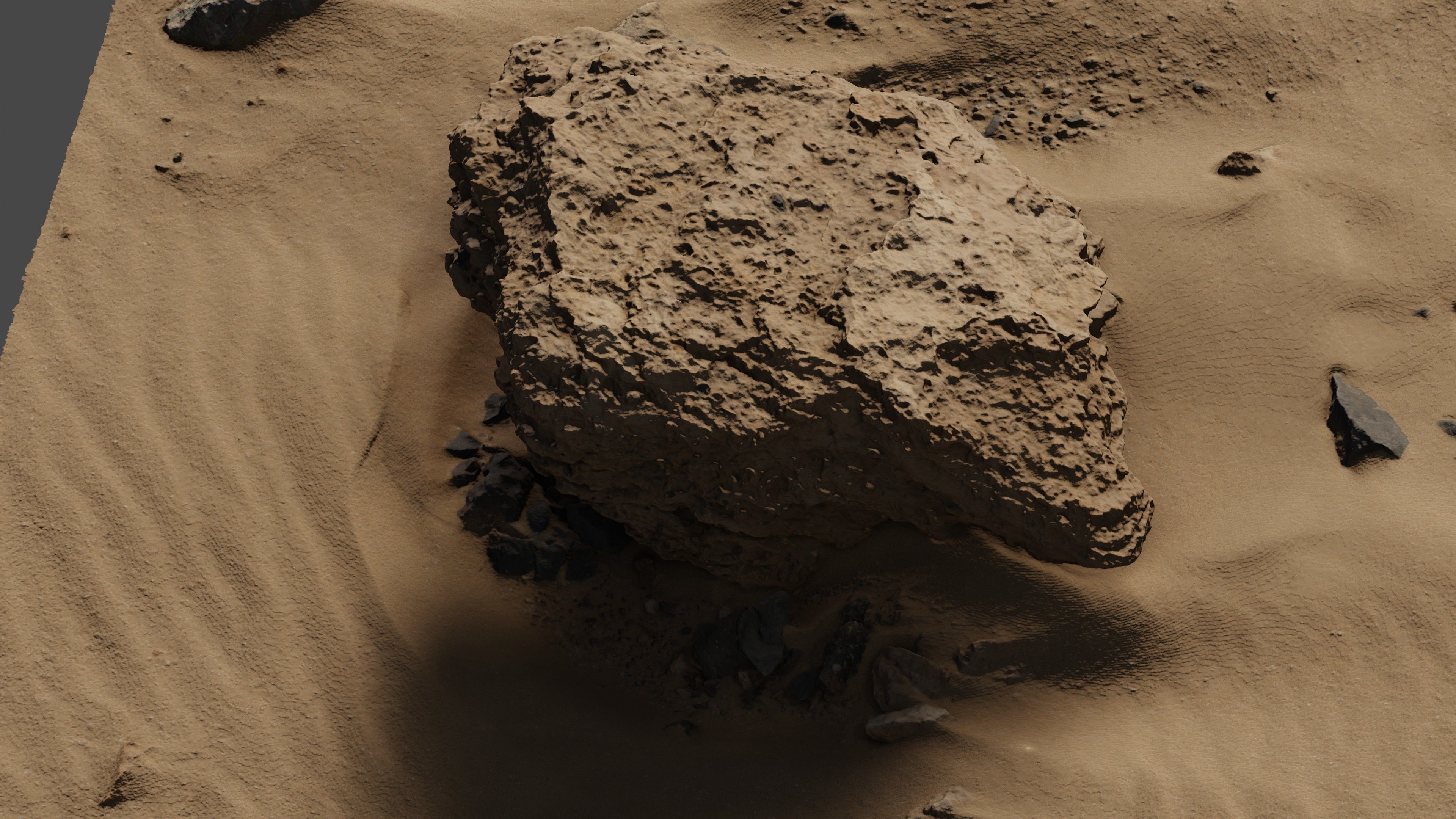 Rock24 rock in sand 3D model_4