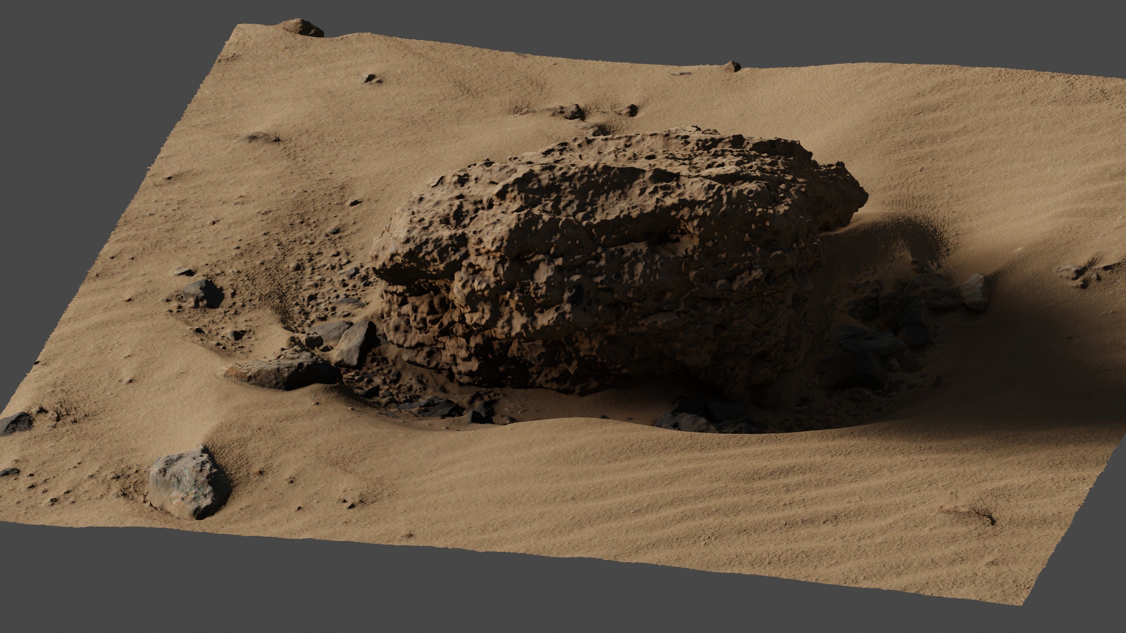 Rock24 rock in sand 3D model_16
