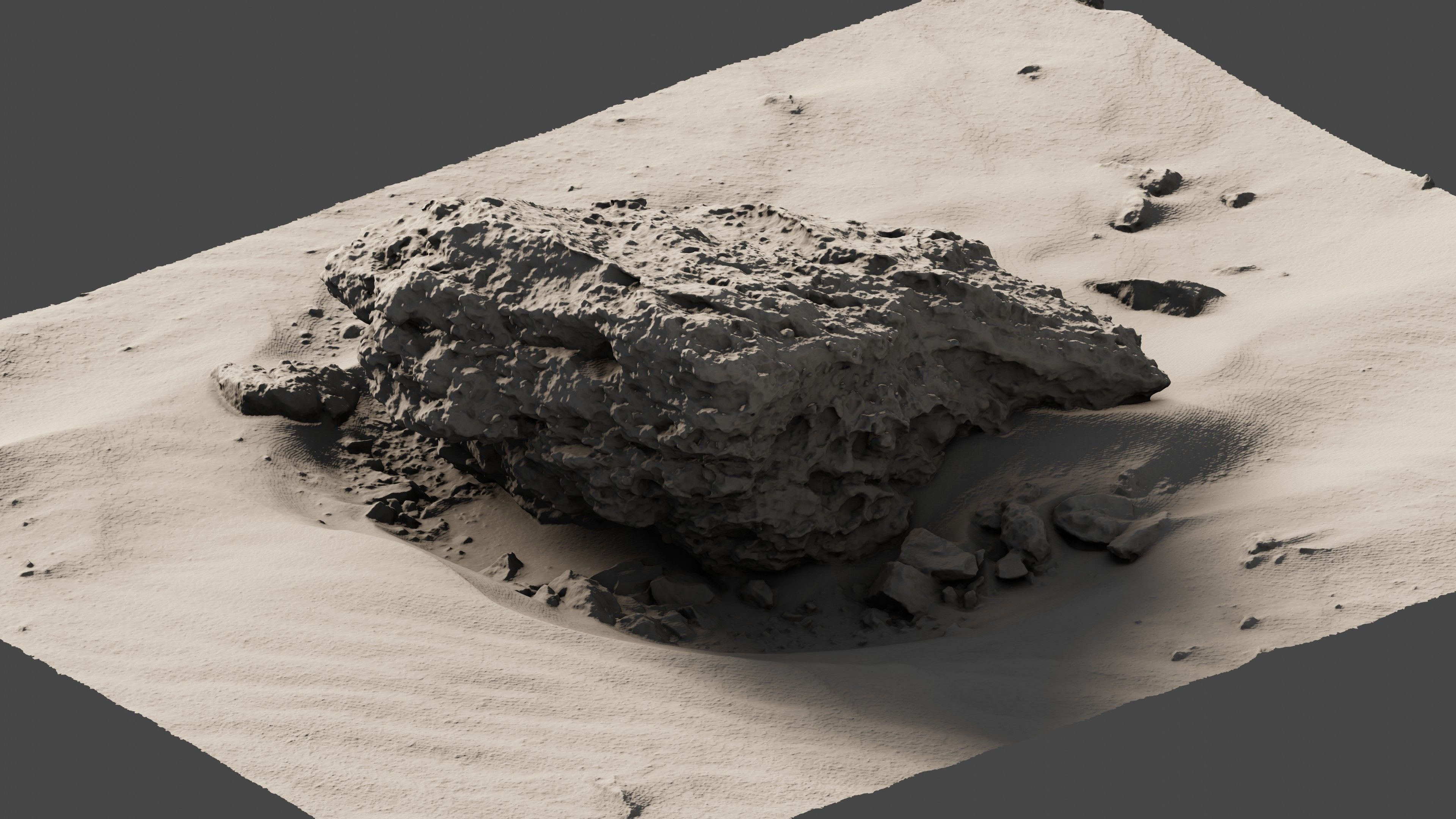 Rock24 rock in sand 3D model_1