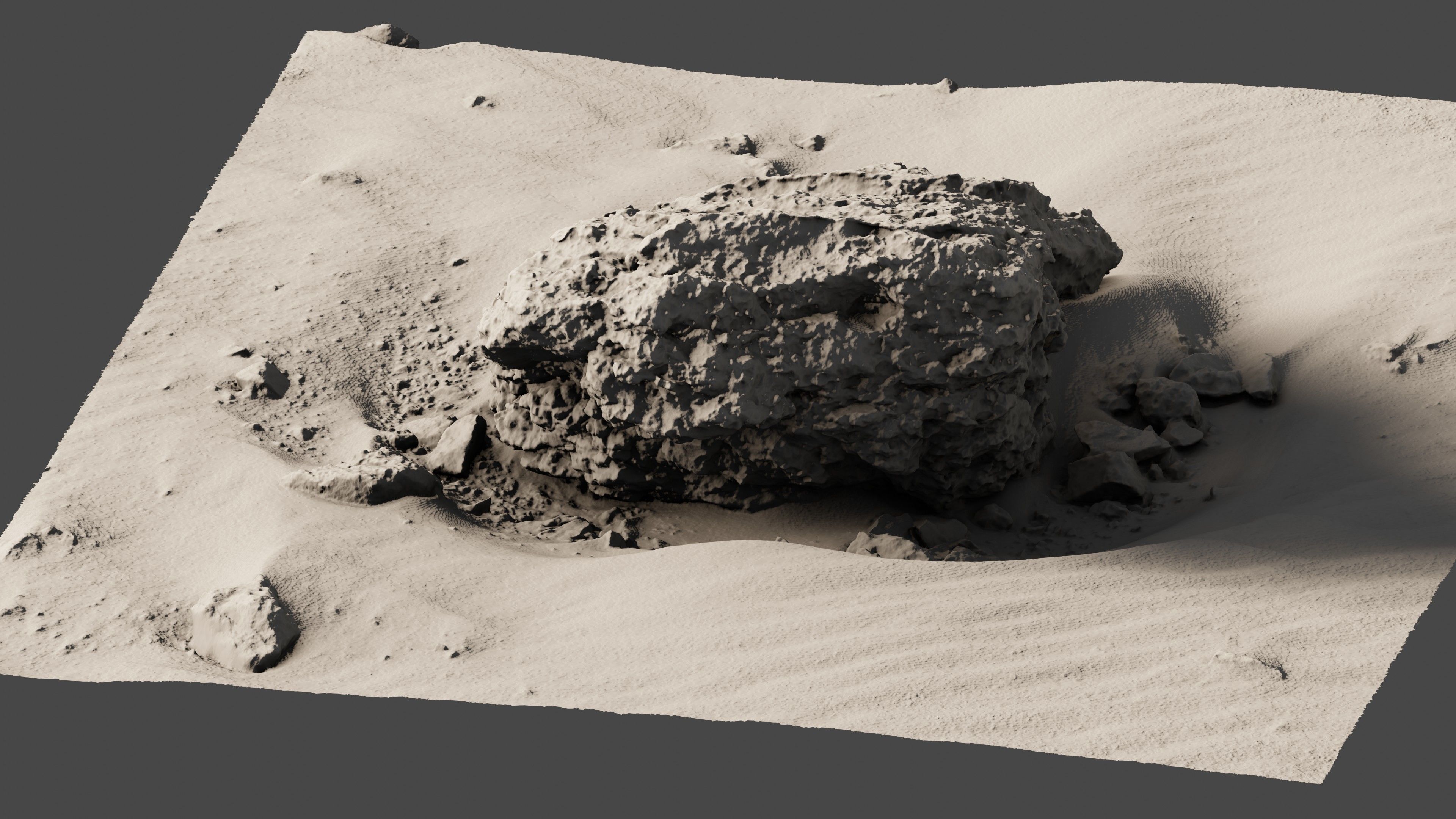 Rock24 rock in sand 3D model_5