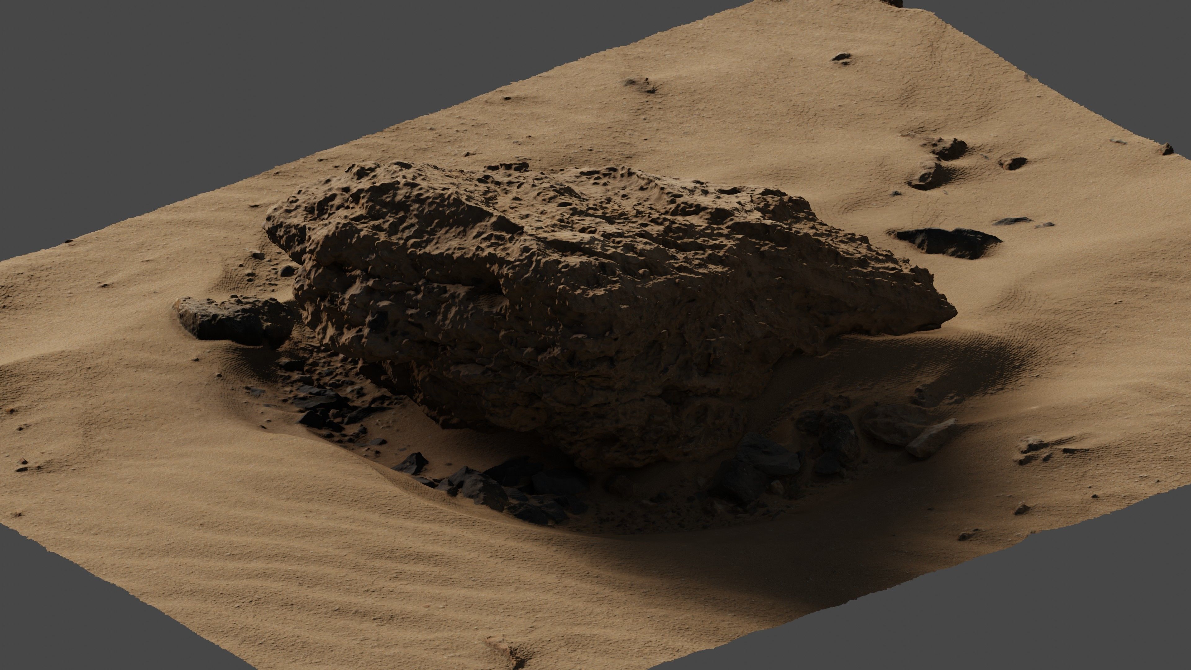 Rock24 rock in sand 3D model_14