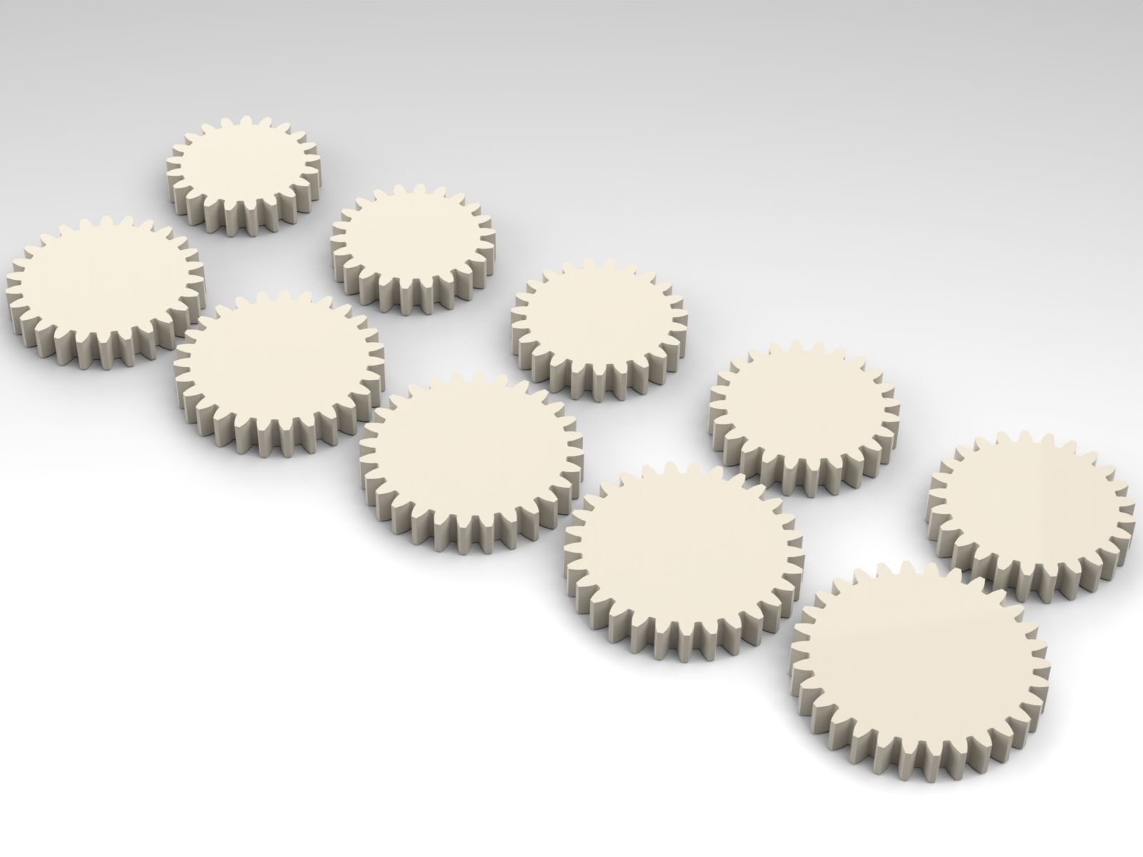 GEAR COLLECTION REAL GEAR INVOLUTE PROFILE 21T TO 30T 3D model_2