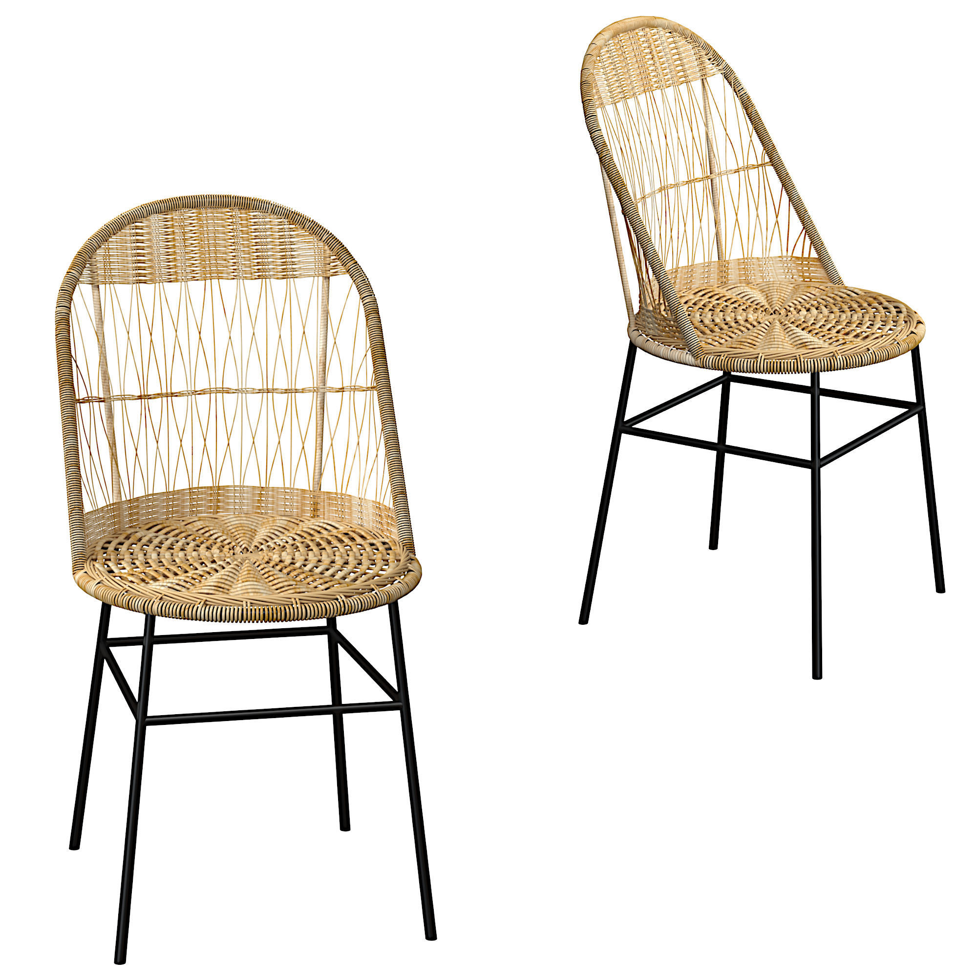 Chair rattan outdoor 3D model | CGTrader