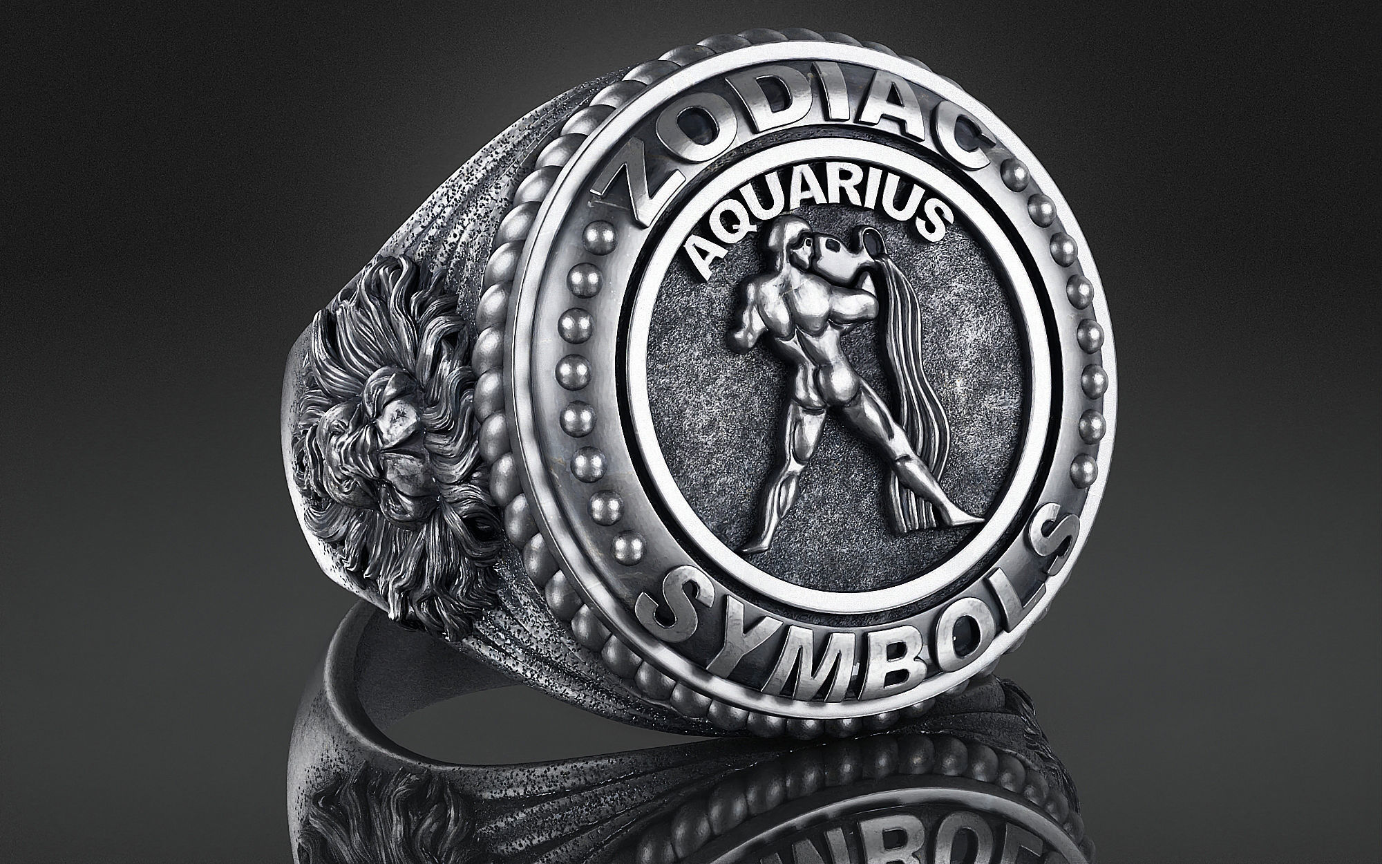 Zodiac Ring Aquarius a01 3D print model_3