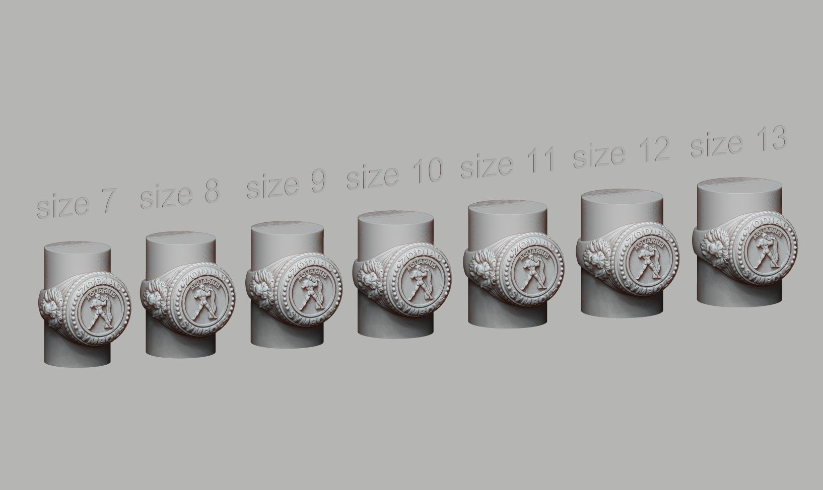 Zodiac Ring Aquarius a01 3D print model_15