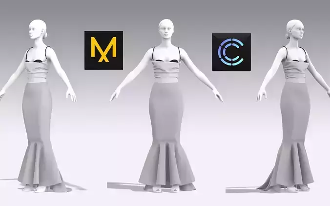 Dress Outfits MD CLO 3D ZPRJ  ZPAC project files 3D model