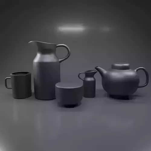 glass model jugs and teapots