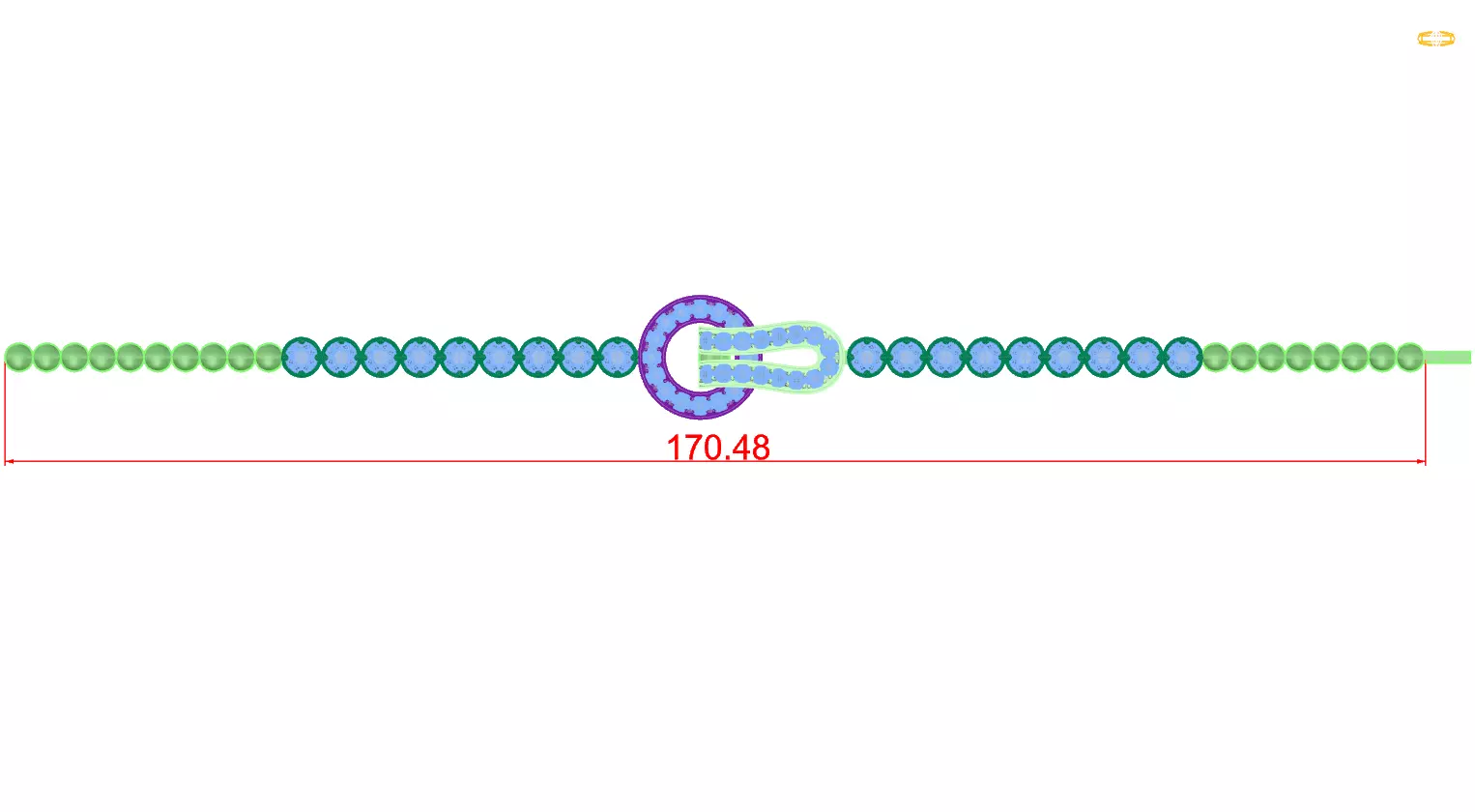 Bracelet diagram showing length of dna strand 3D print model_0