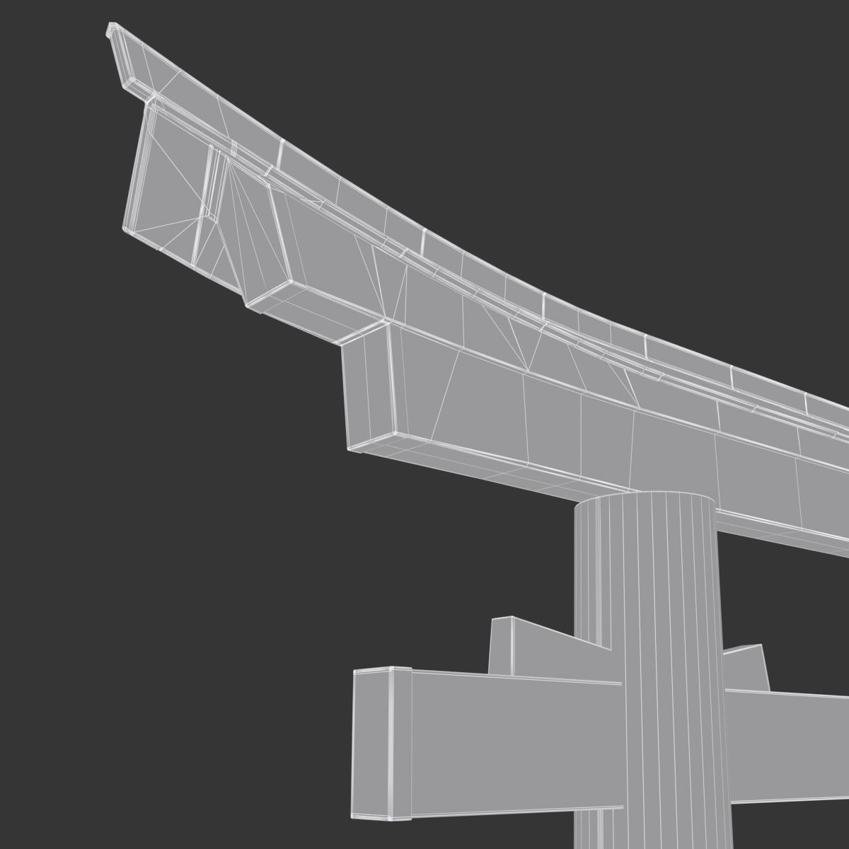 Japanese Torii Gate Low-poly 3D model_3