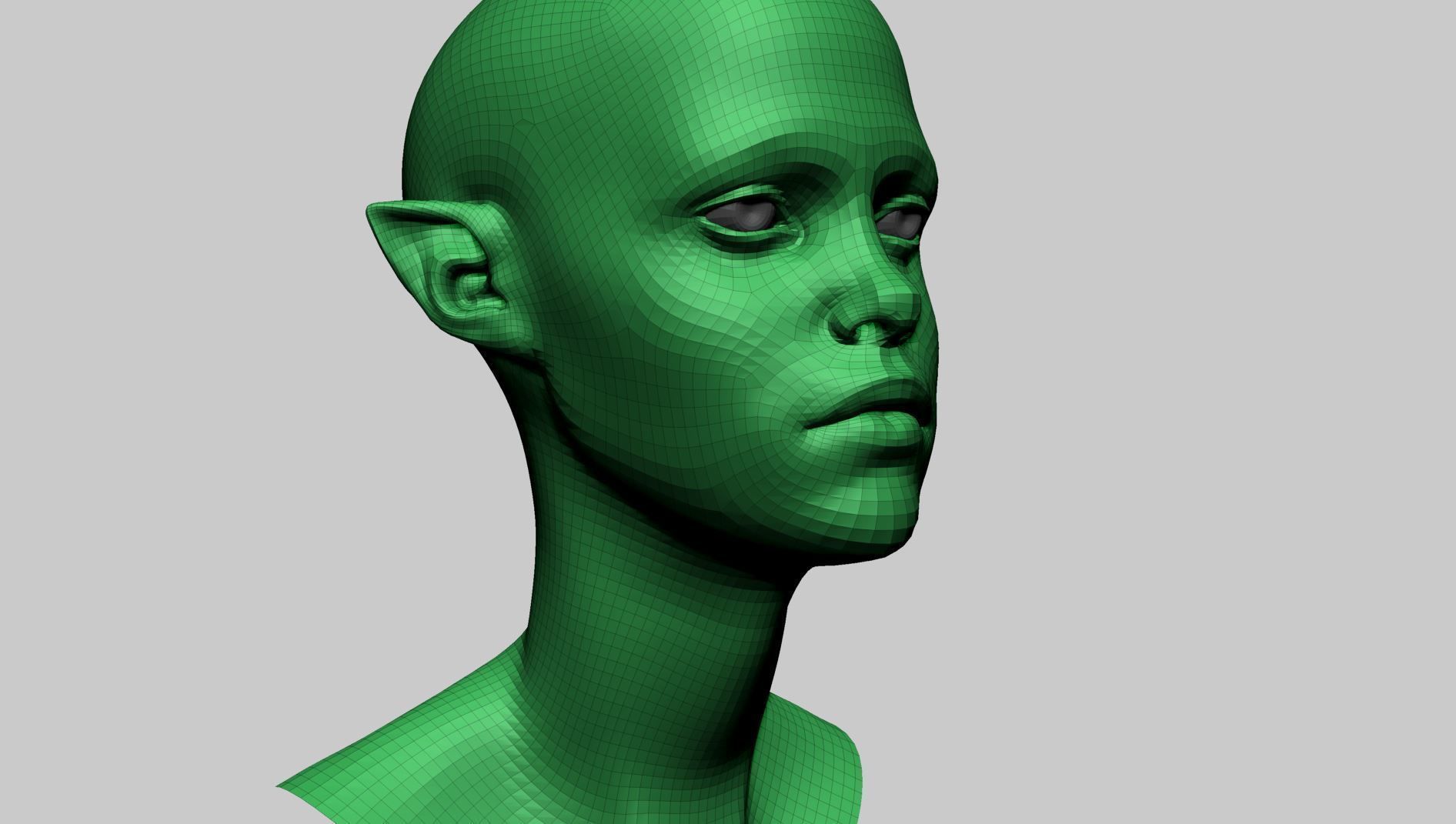 Stylized Female Head F 3D model_11