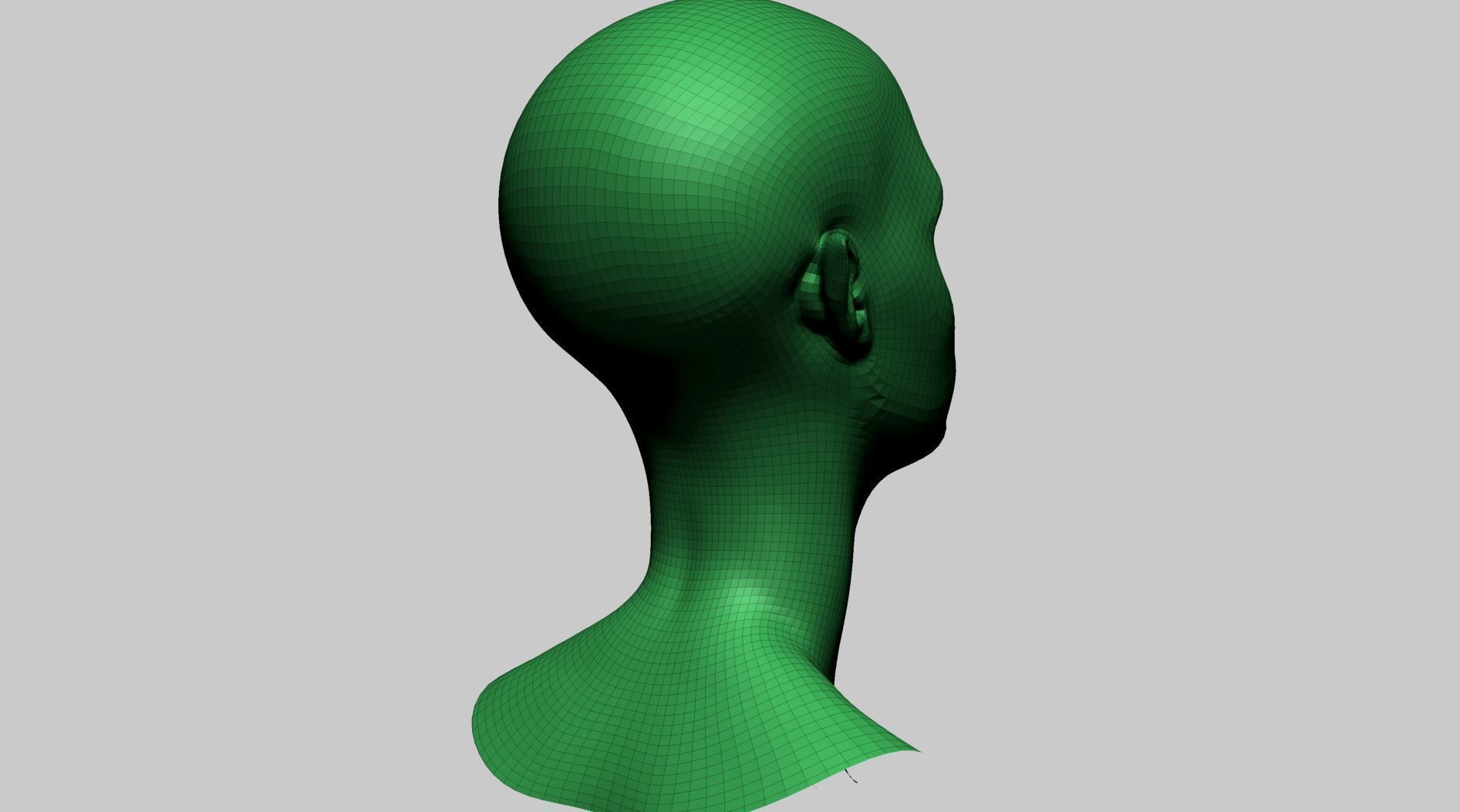 Stylized Female Head F 3D model_12