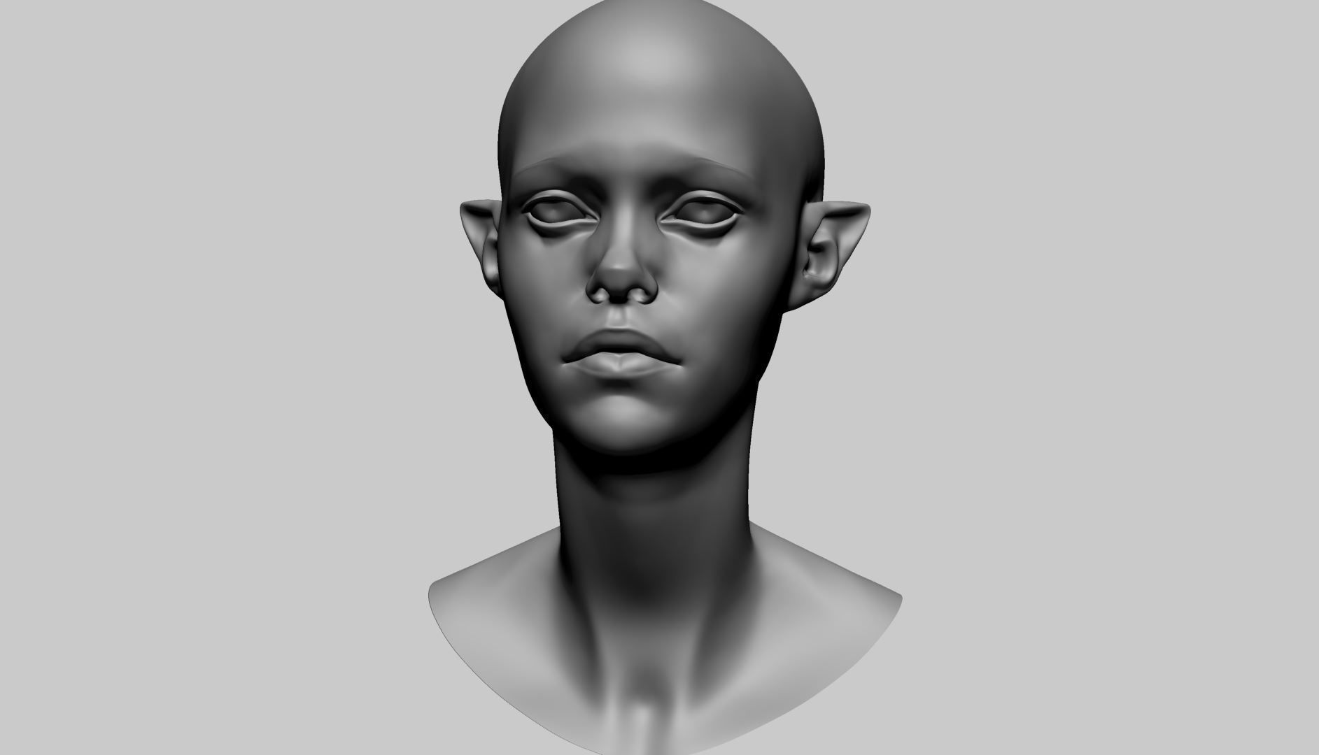 Stylized Female Head F 3D model_6