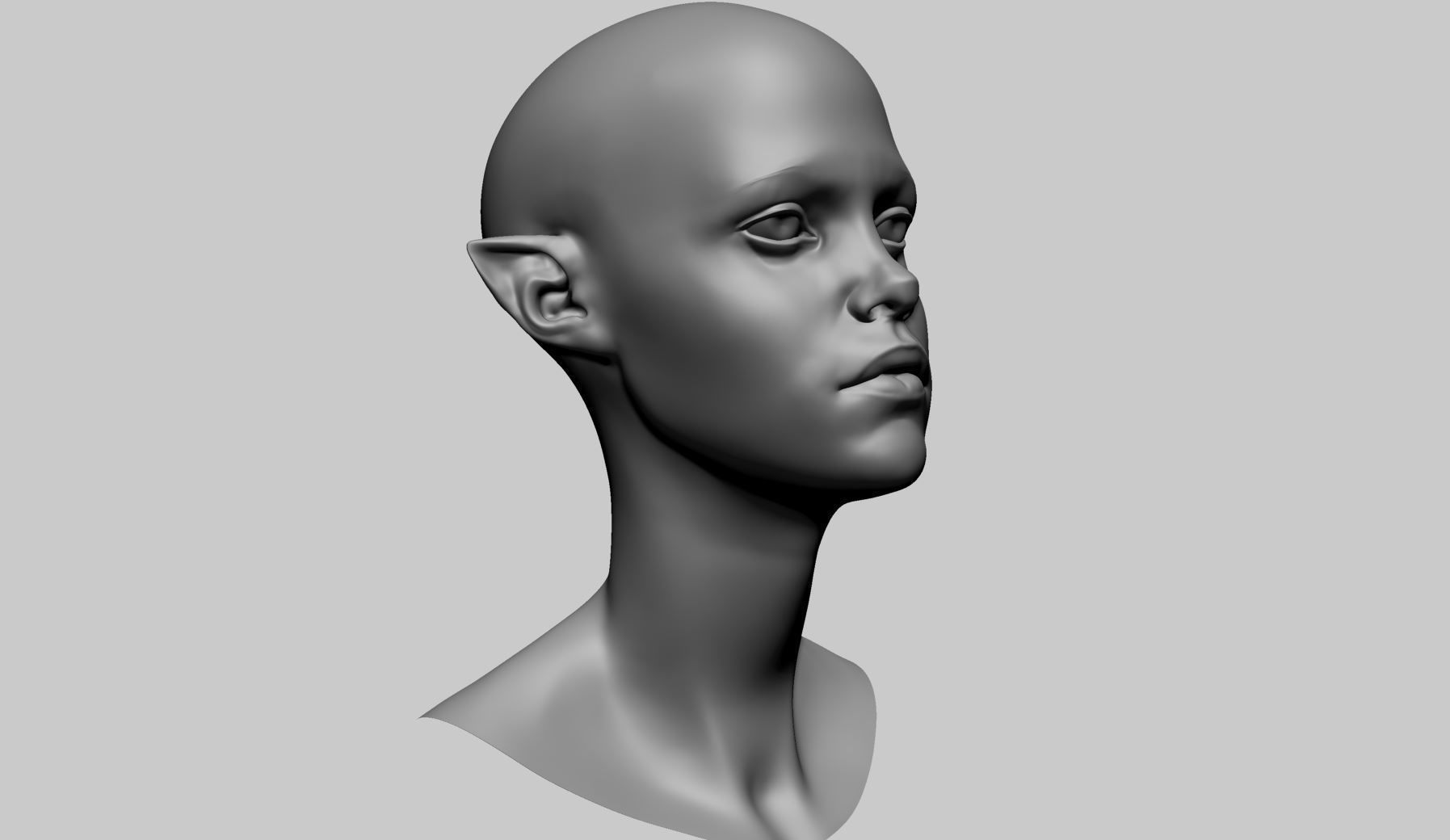 Stylized Female Head F 3D model_1