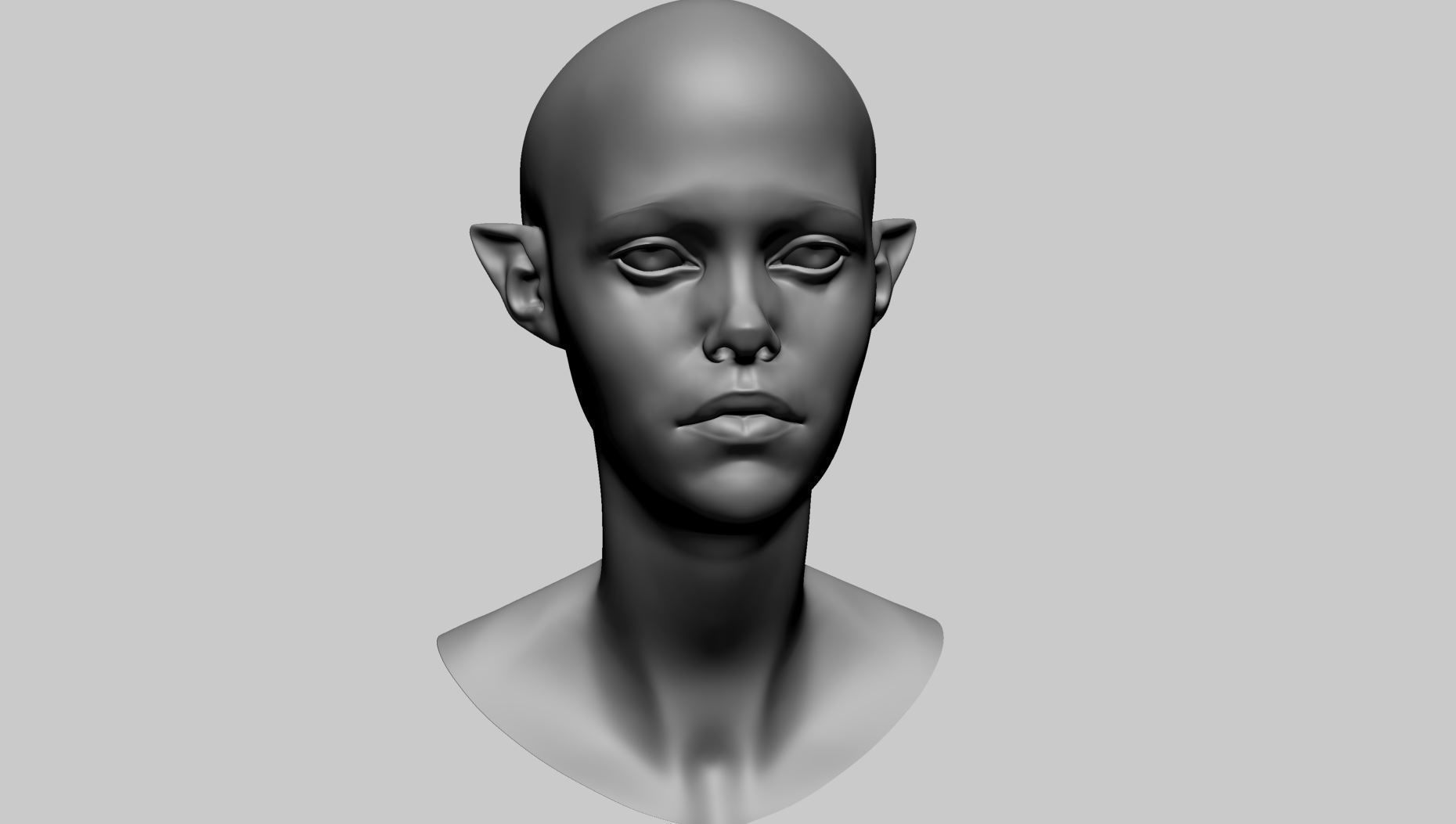 Stylized Female Head F 3D model_7