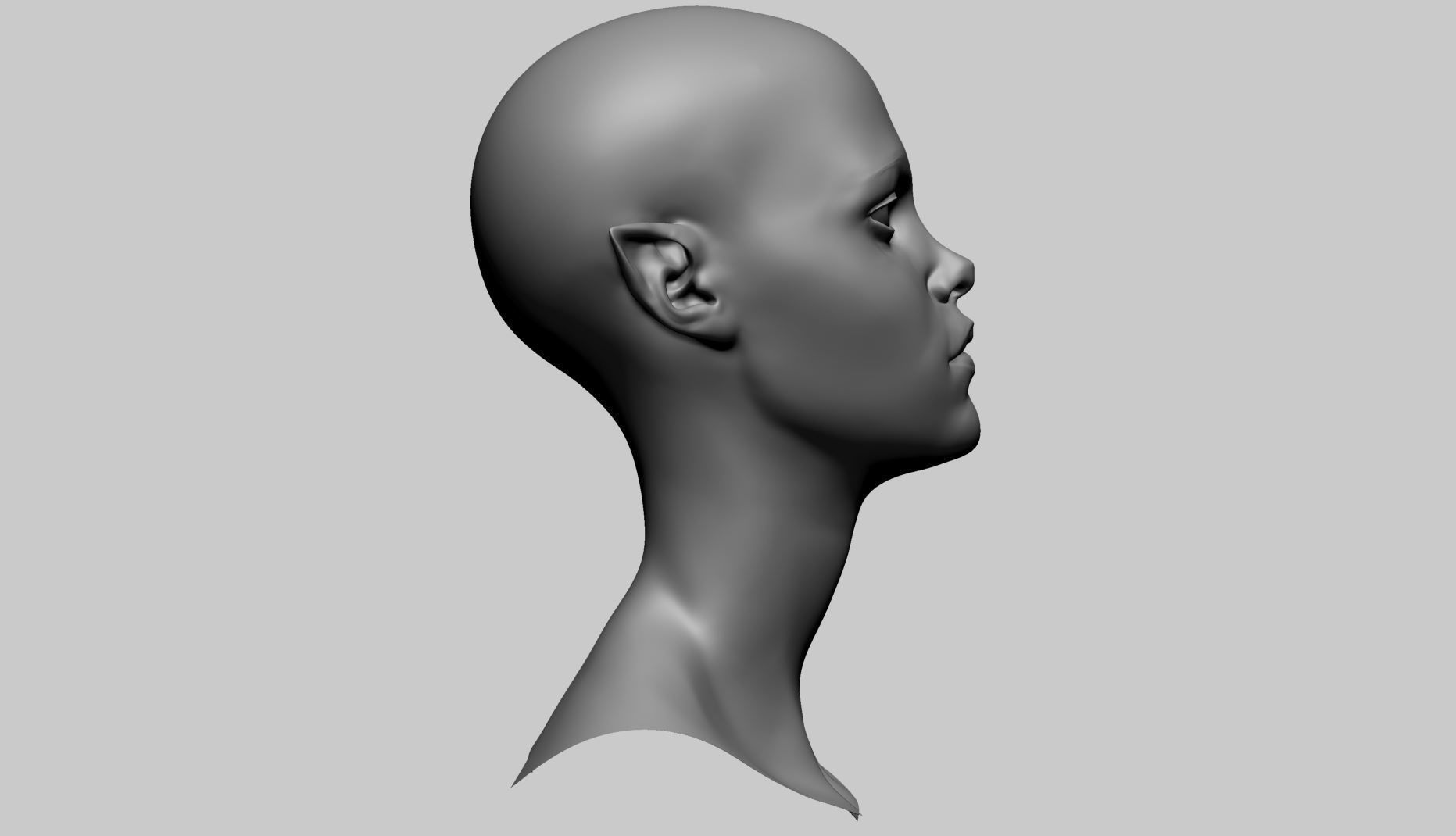 Stylized Female Head F 3D model_2