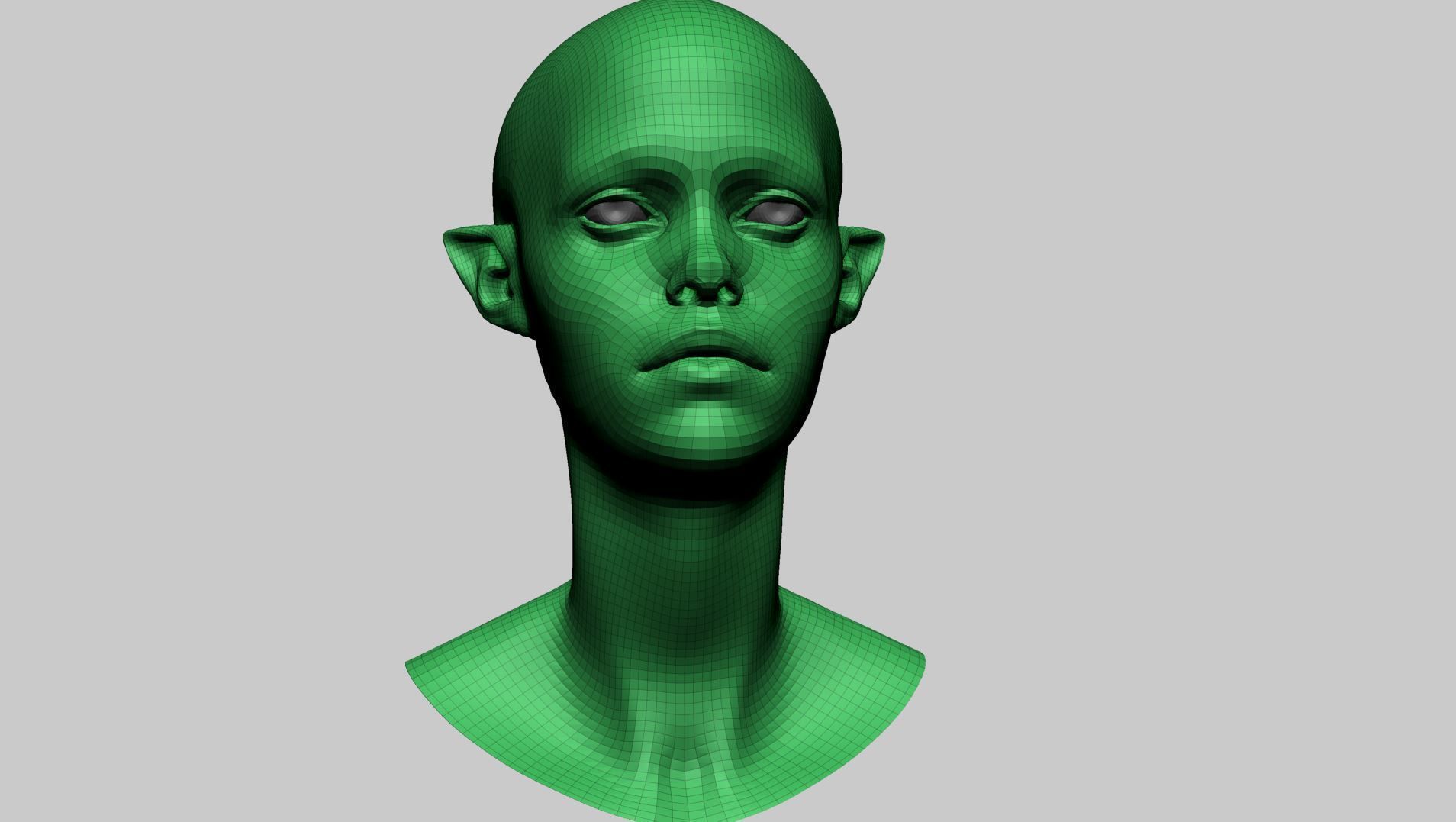 Stylized Female Head F 3D model_10