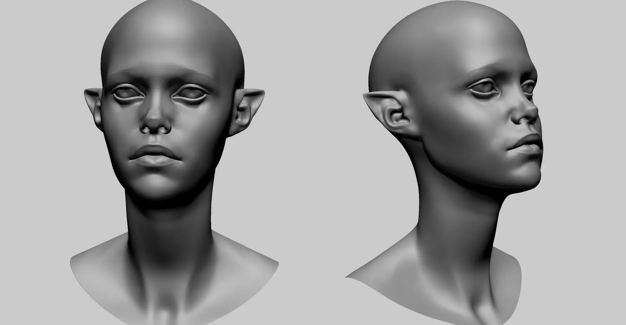 Stylized Female Head F 3D model_0
