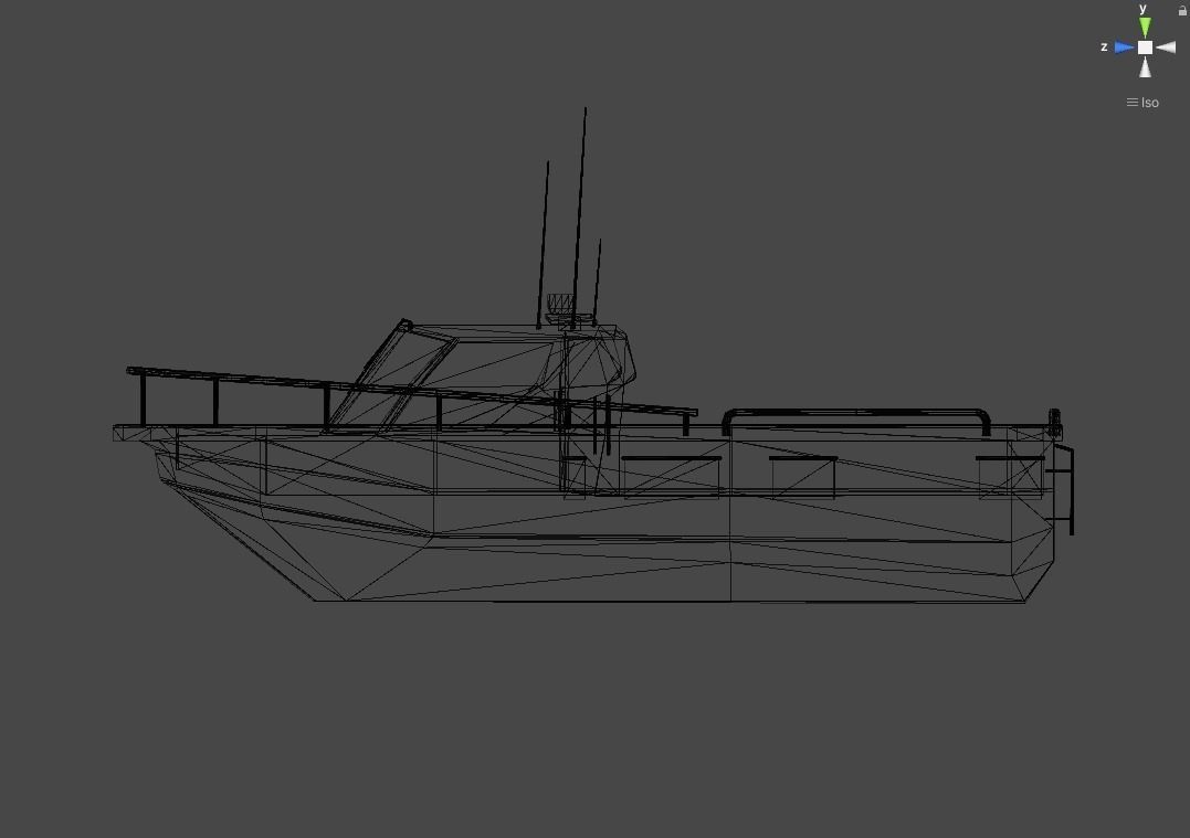 Cruiser Boat Low-poly 3D model_8