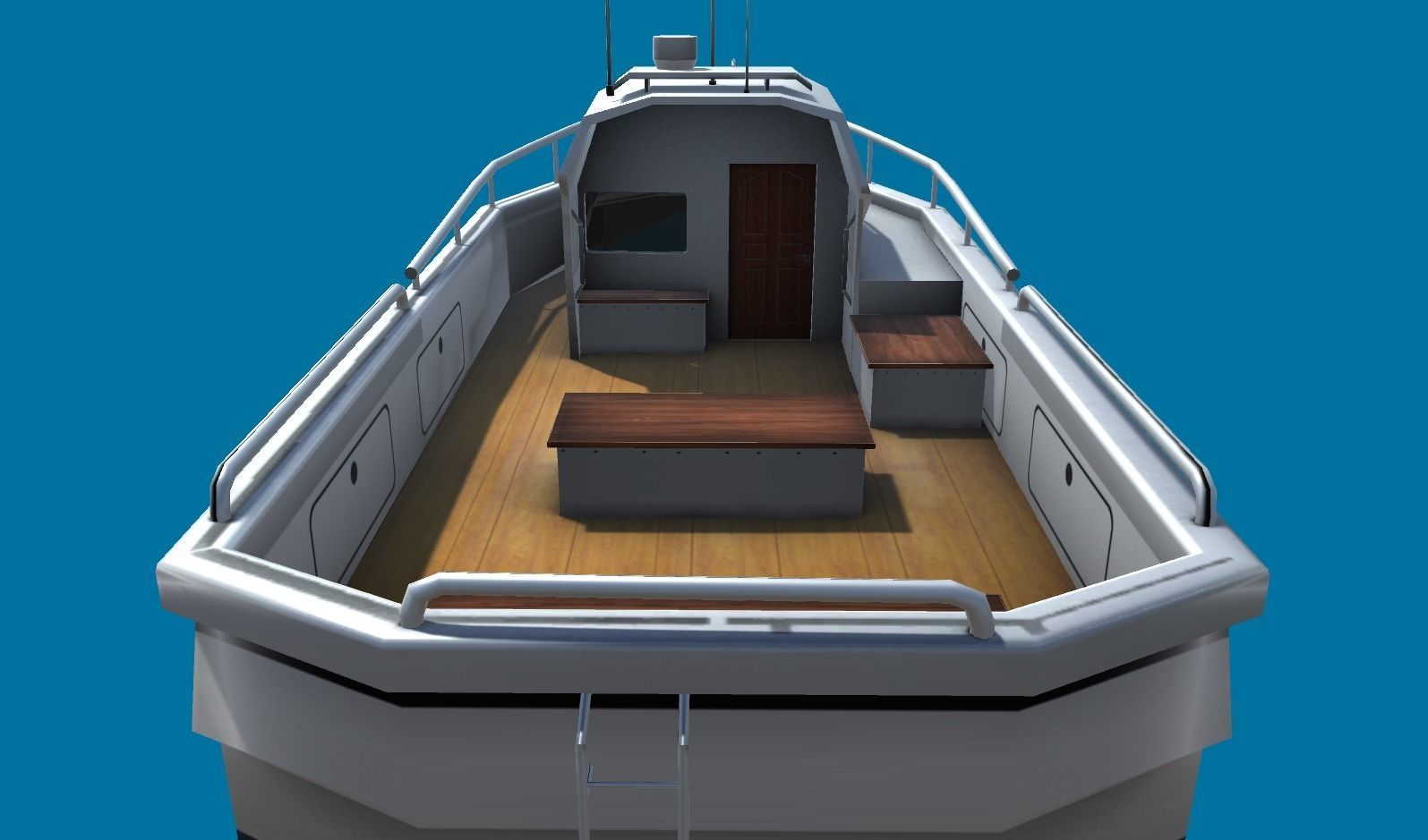 Cruiser Boat Low-poly 3D model_15