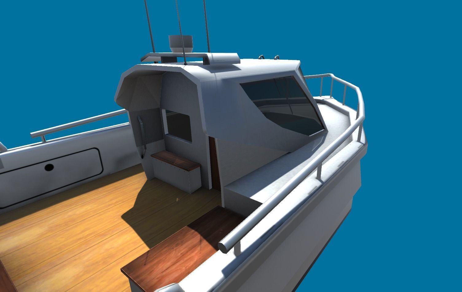 Cruiser Boat Low-poly 3D model_4