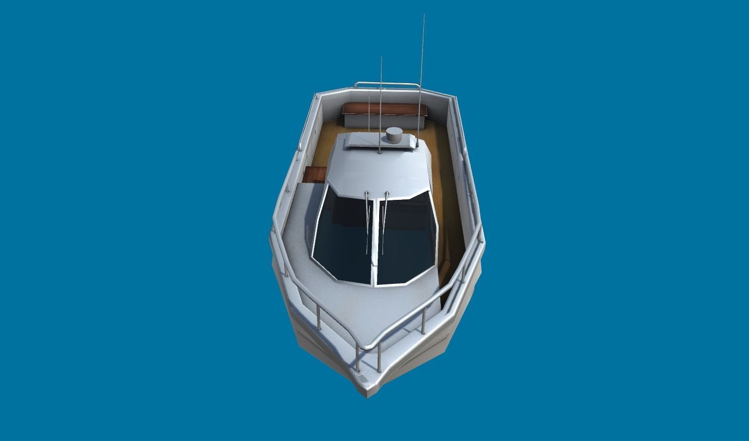 Cruiser Boat Low-poly 3D model_17