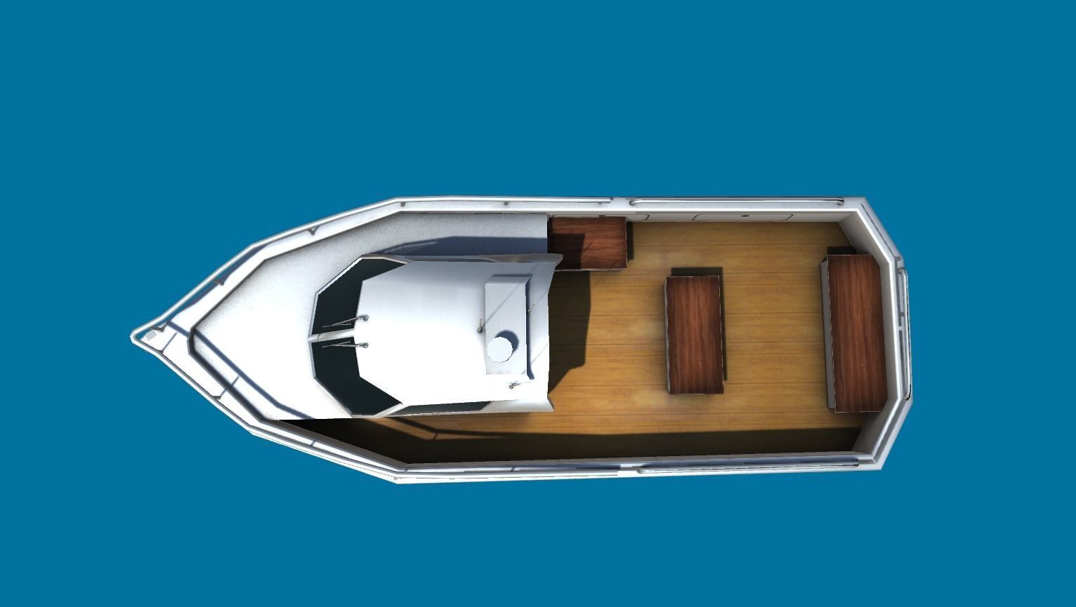 Cruiser Boat Low-poly 3D model_13