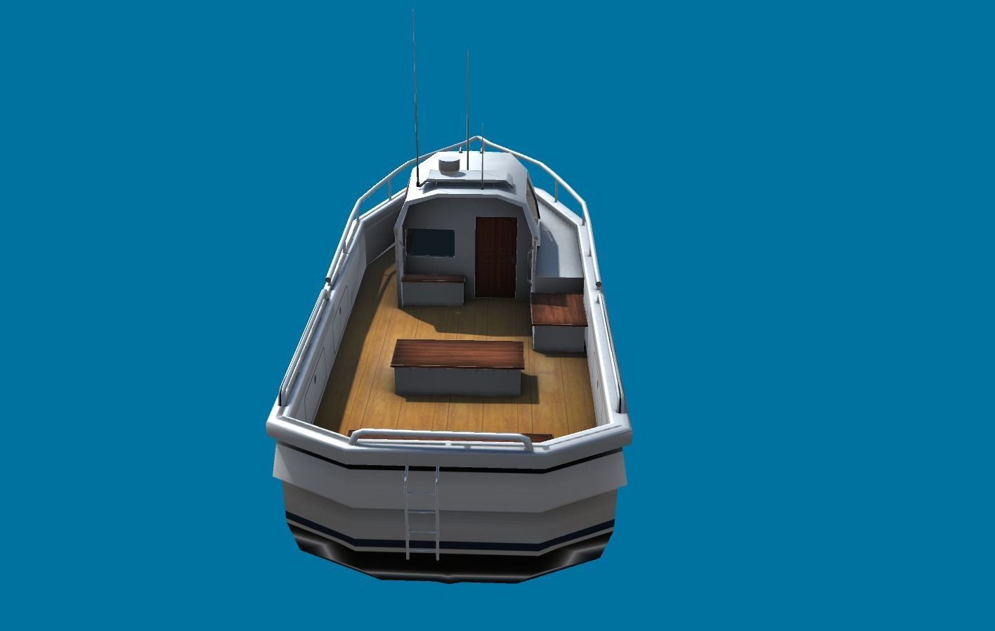 Cruiser Boat Low-poly 3D model_5