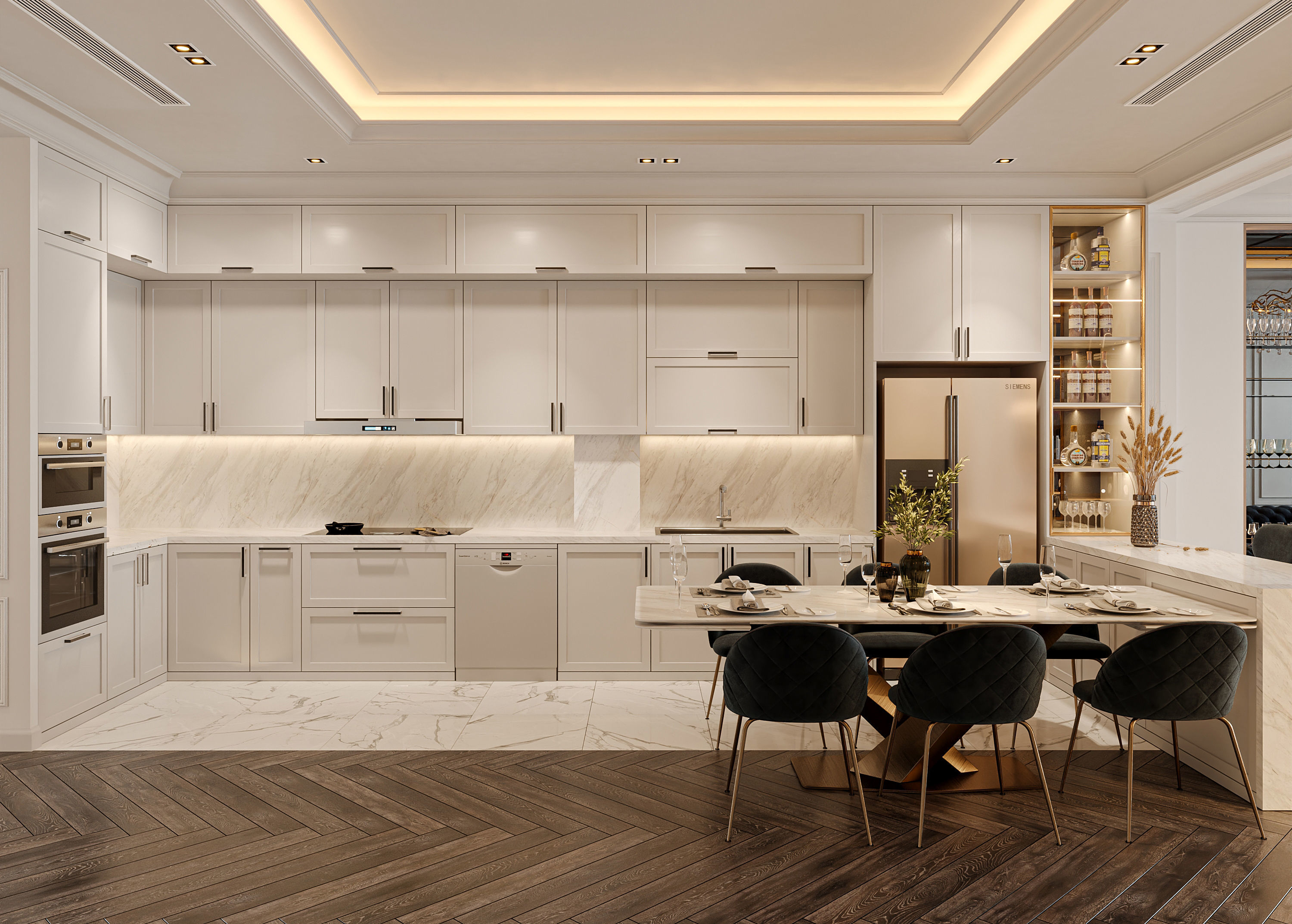 Neo Classic Lingving Room 3D model_5