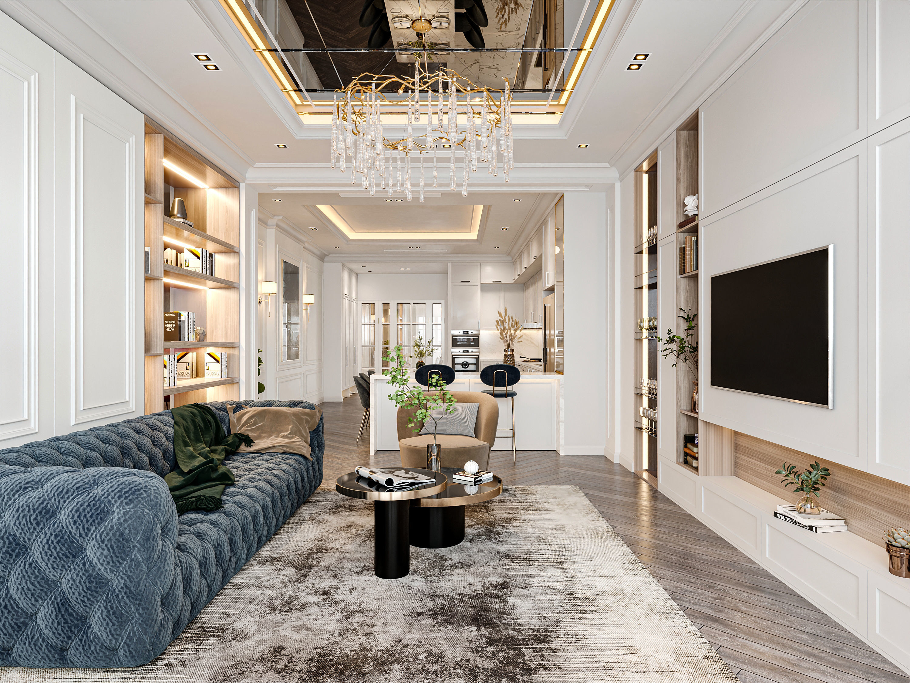 Neo Classic Lingving Room 3D model_3