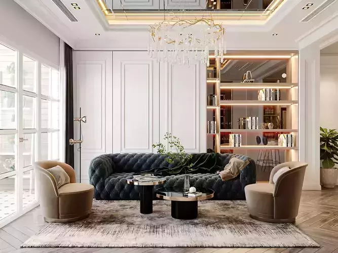 Neo Classic Lingving Room 3D model