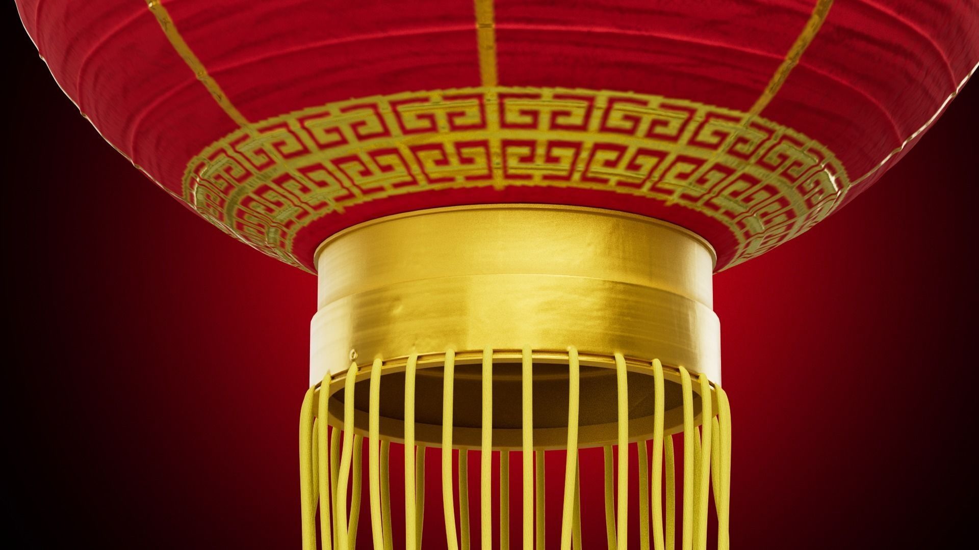 Chinese Lantern Low-poly 3D model_7