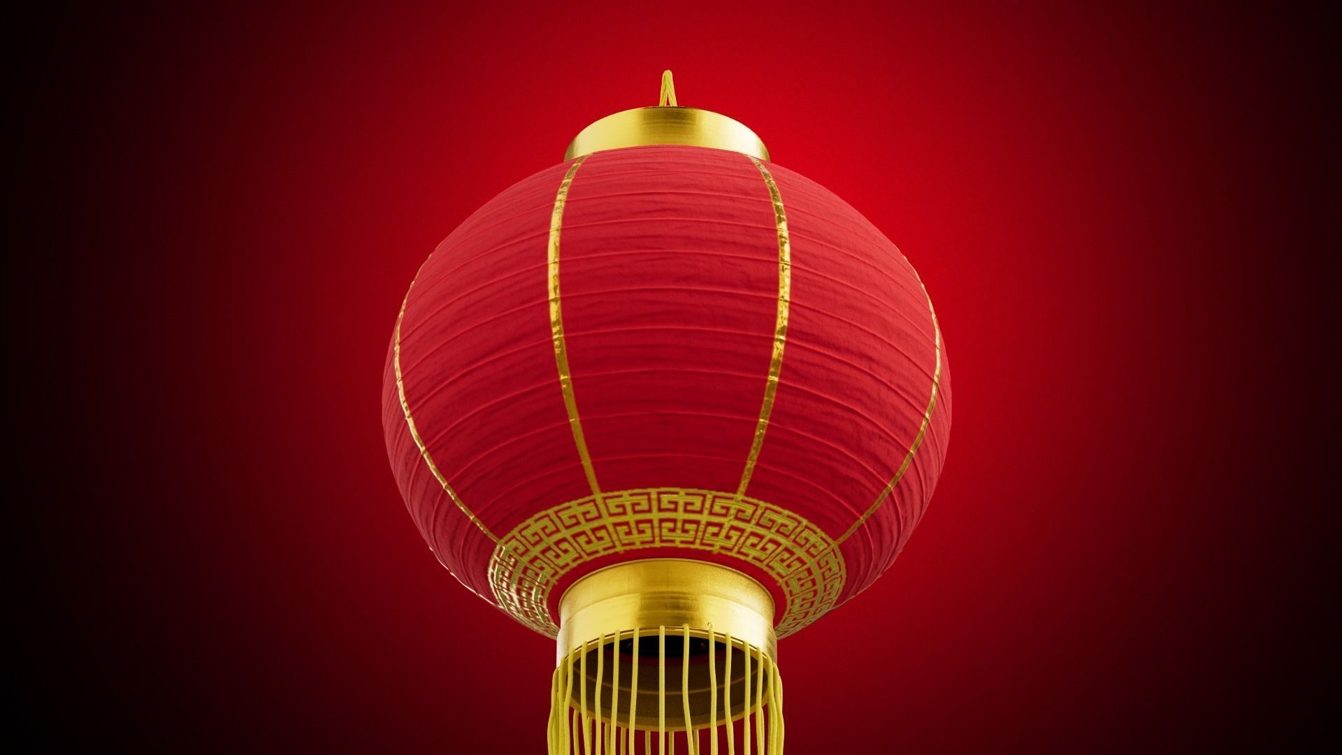 Chinese Lantern Low-poly 3D model_5