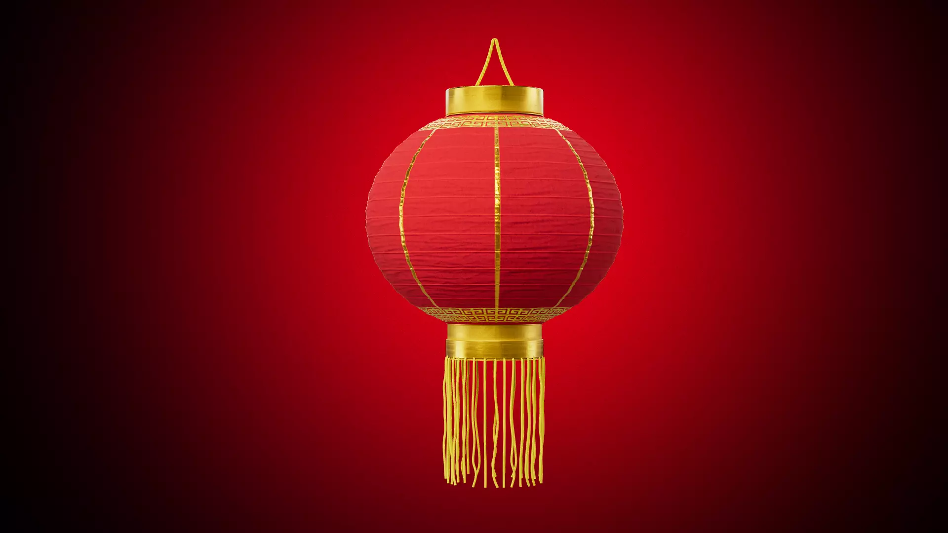 Chinese Lantern Low-poly 3D model_0